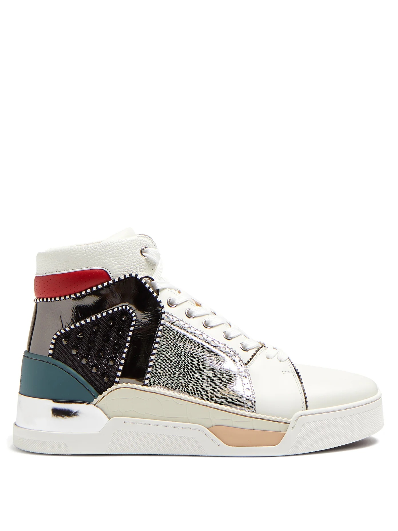 Loubikick spike high-top leather trainers - 1