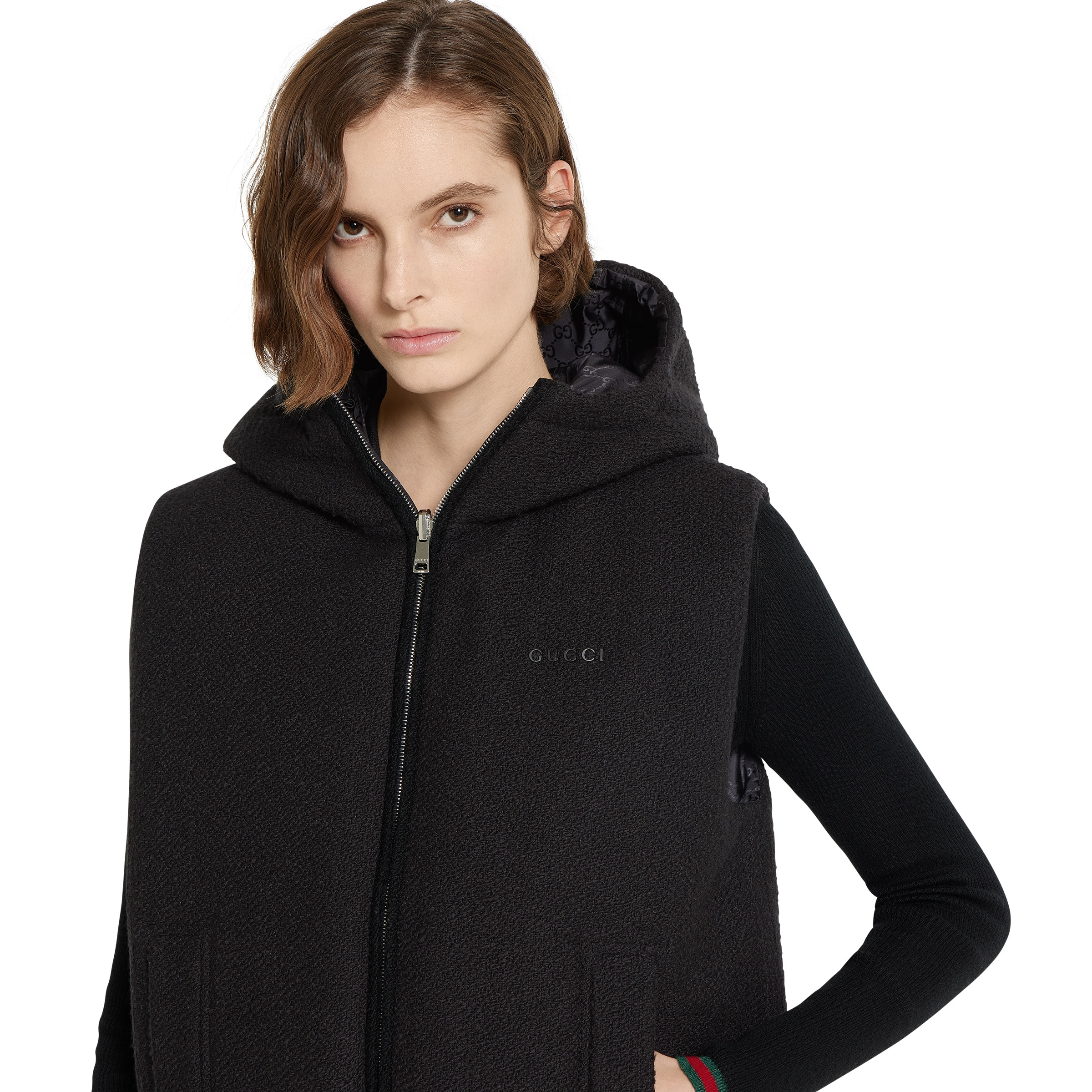 Reversible wool bouclé gilet - 5