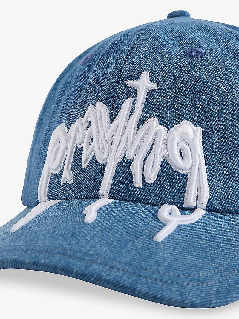 Praying Logo-Embroidery Adjustable Denim Cap outlook