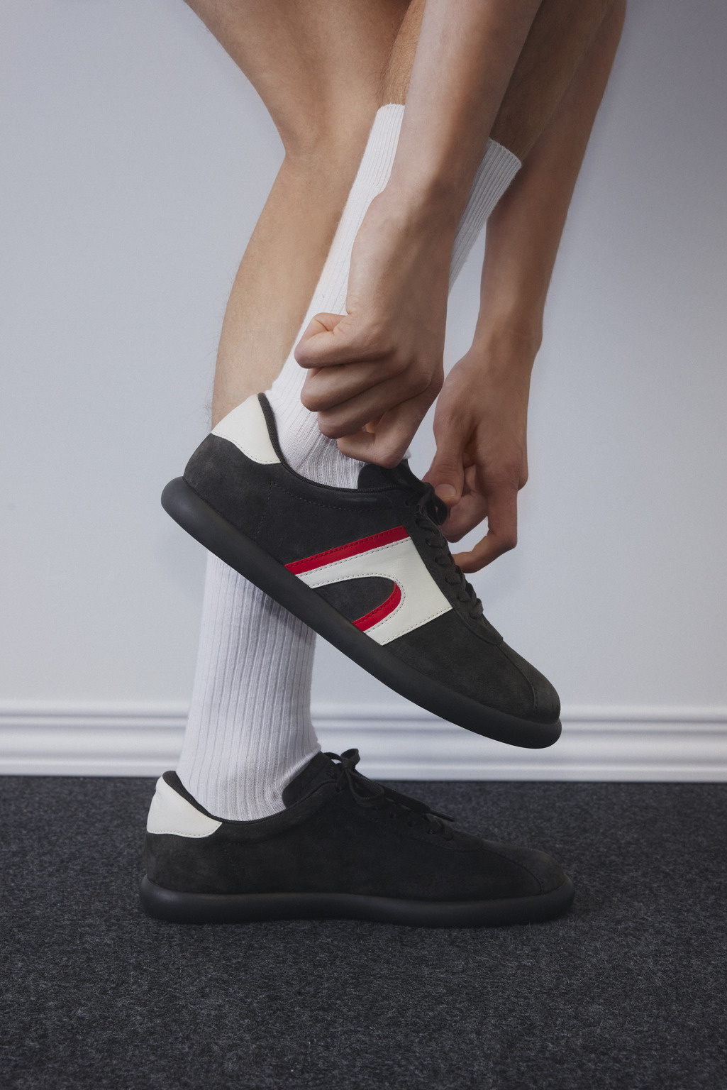 Multicolor Nubuck and Leather Sneakers for Men. - 2
