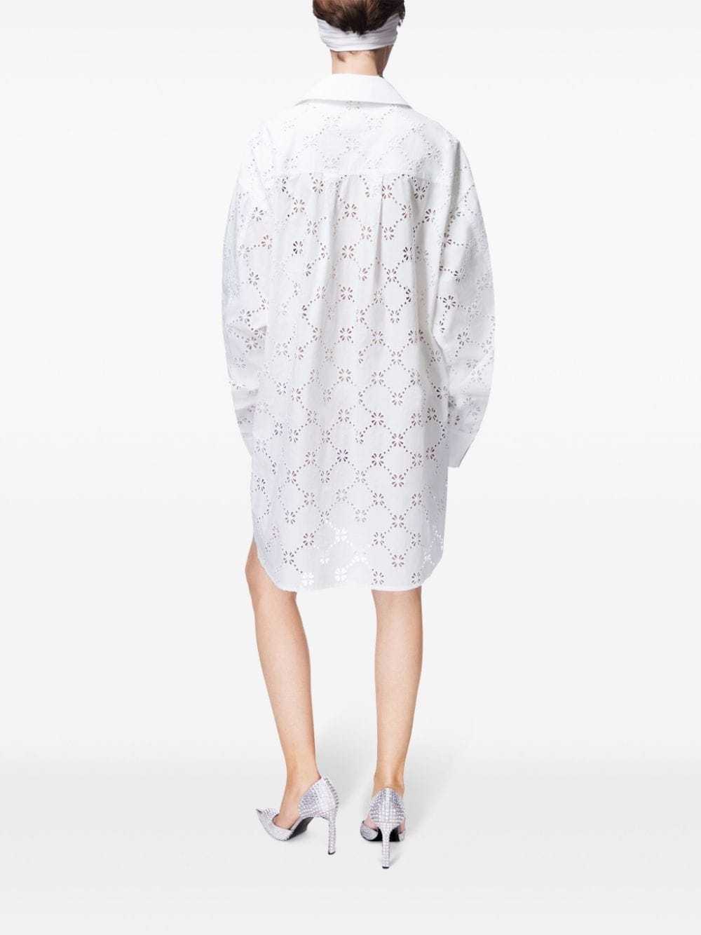 broderie anglaise shirt dress - 4