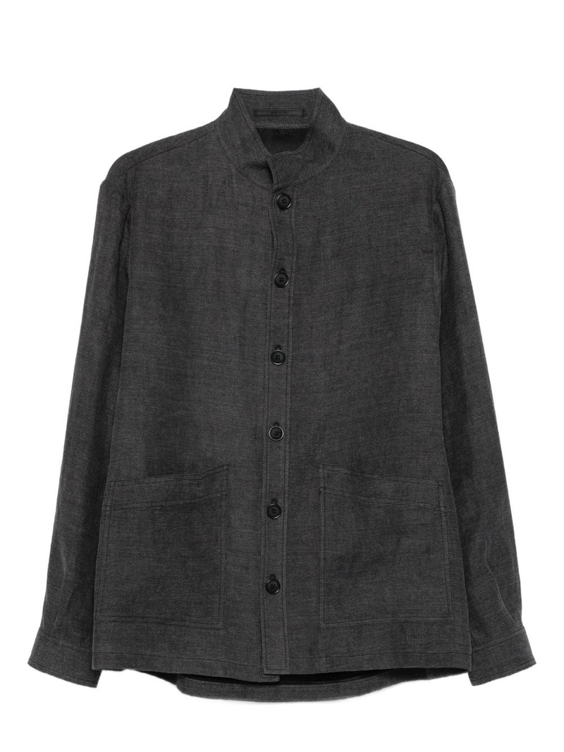 band-collar patch-pocket jacket 1