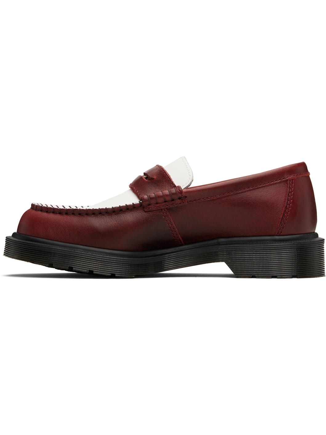 Burgundy & White Penton Two-Tone Leather Loafers - 3