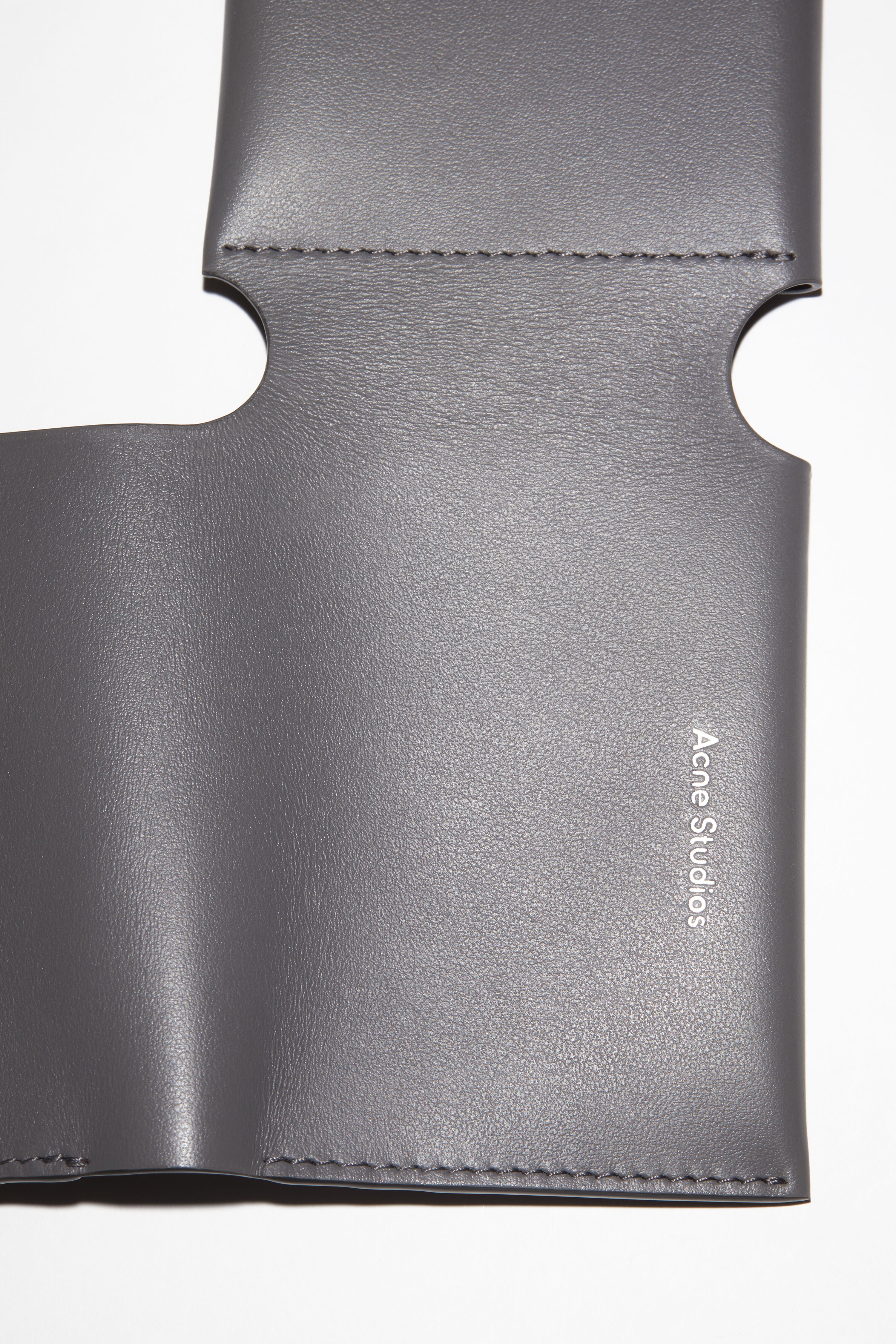 Leather trifold wallet - Dark grey - 5