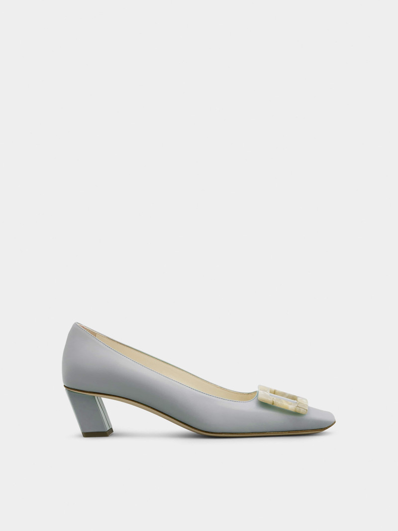Belle Vivier Motherpearl Buckle Pumps in Leather - 1