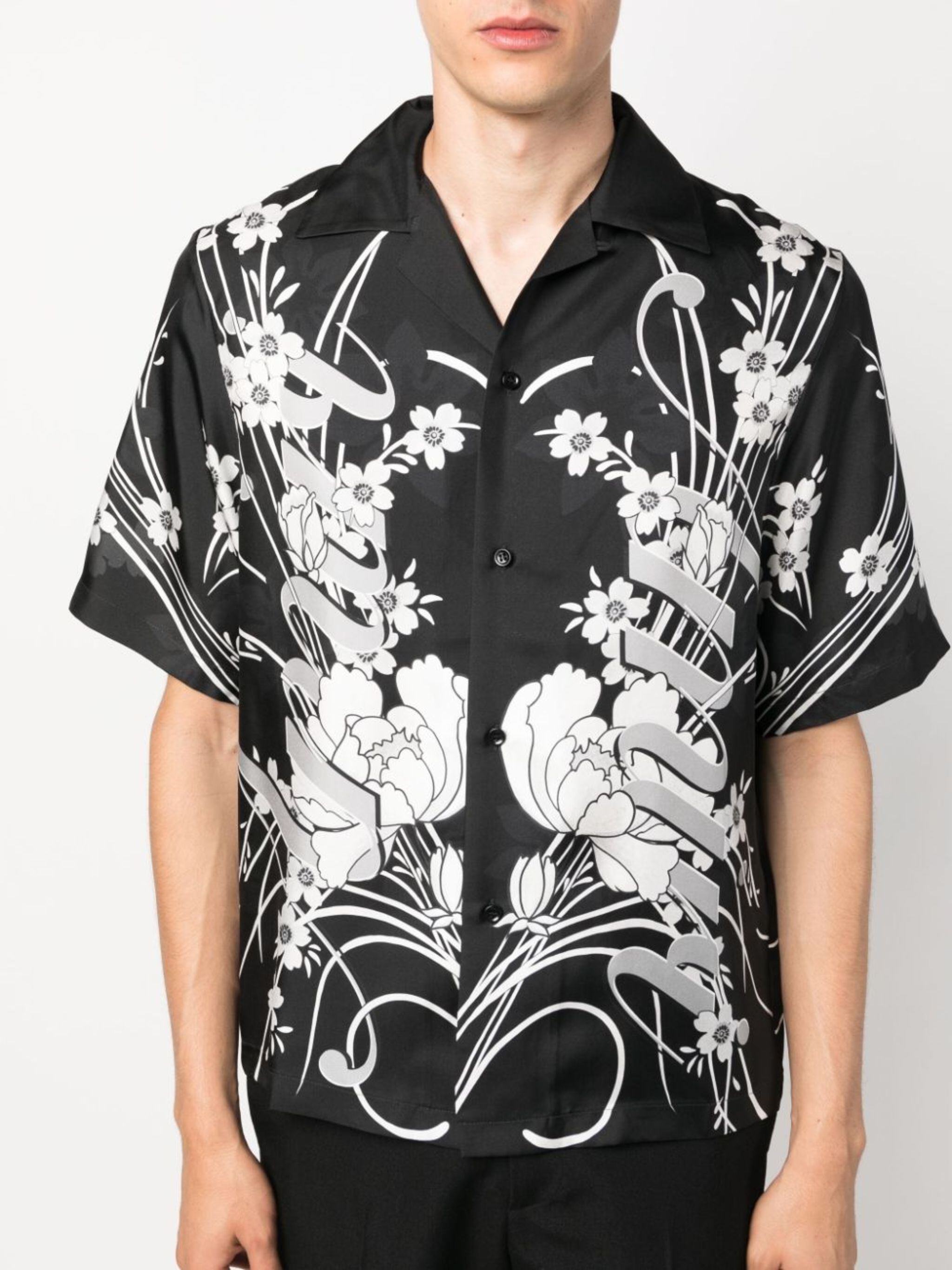 Amiri Falling Records Silk Shirt