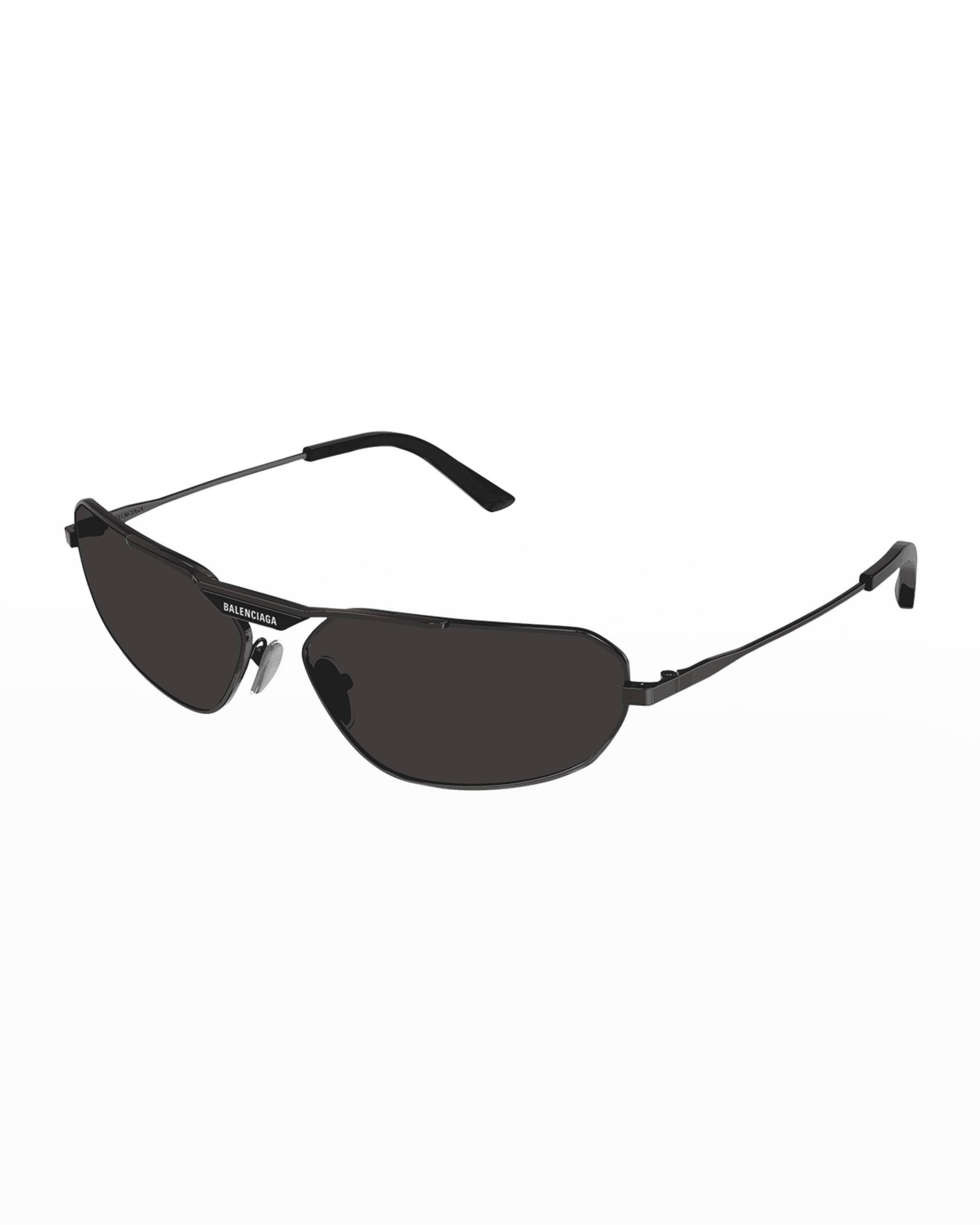 Men's Logo Top Bar Round Metal Sunglasses - 1