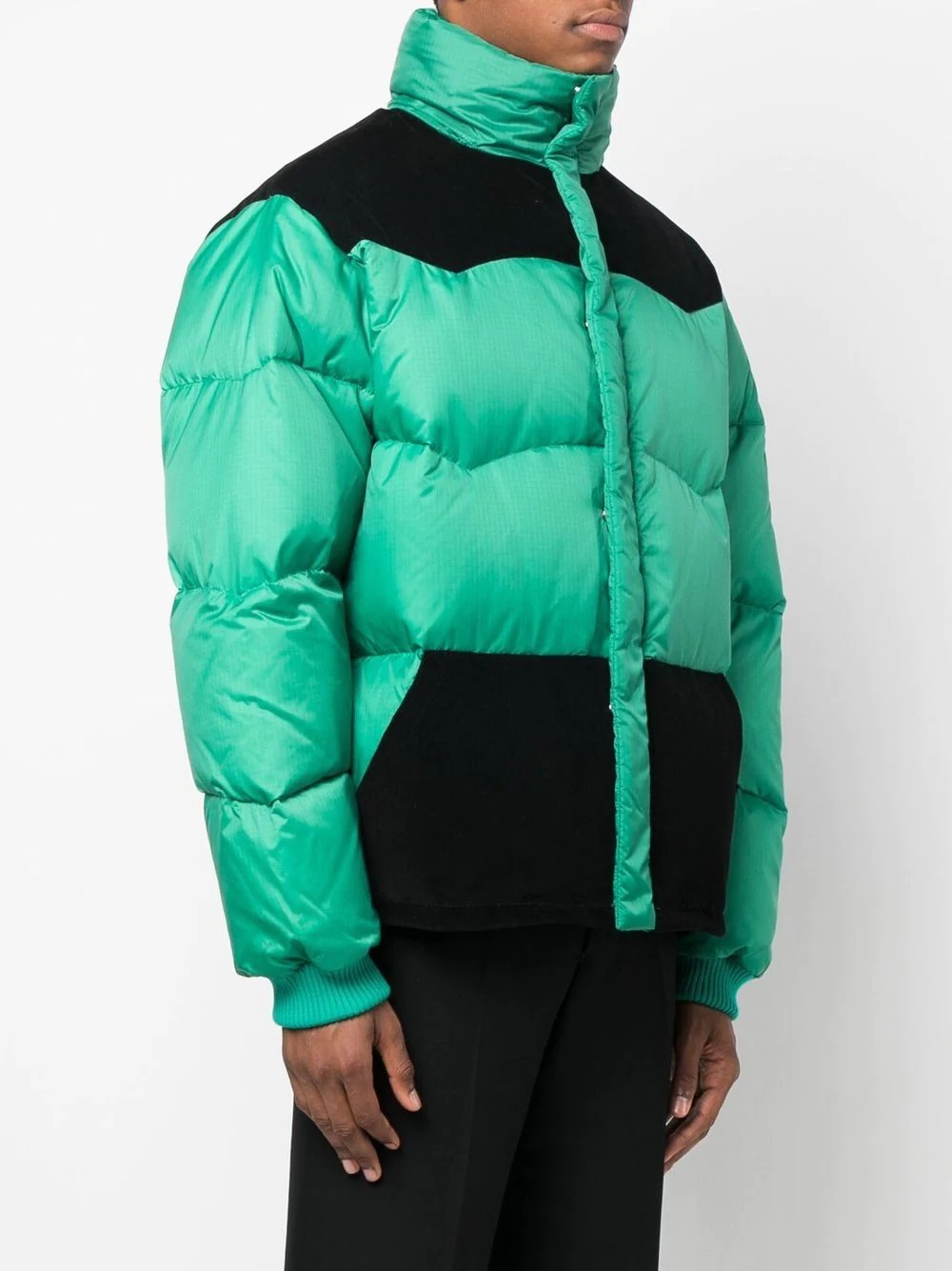 colour-block feather-down jacket - 3