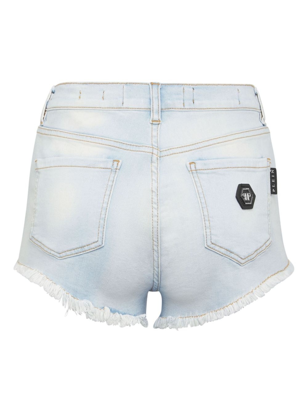 logo-appliquÃ© denim shorts - 2