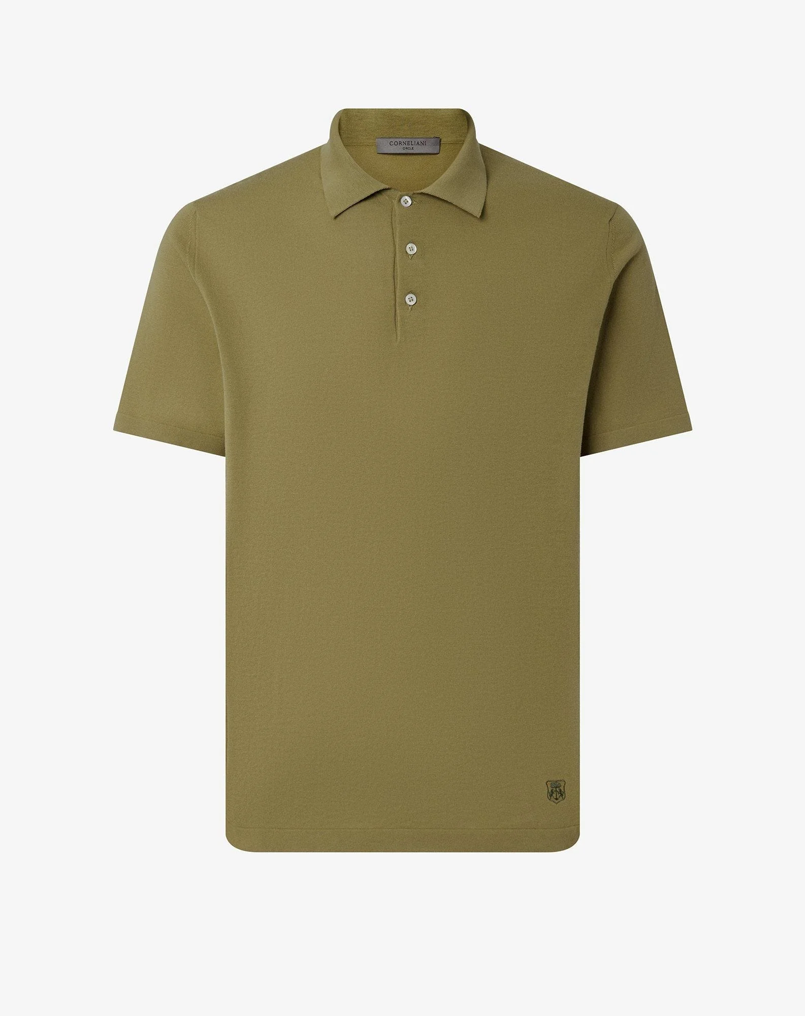 Pale green button-up ice cotton polo shirt - 1