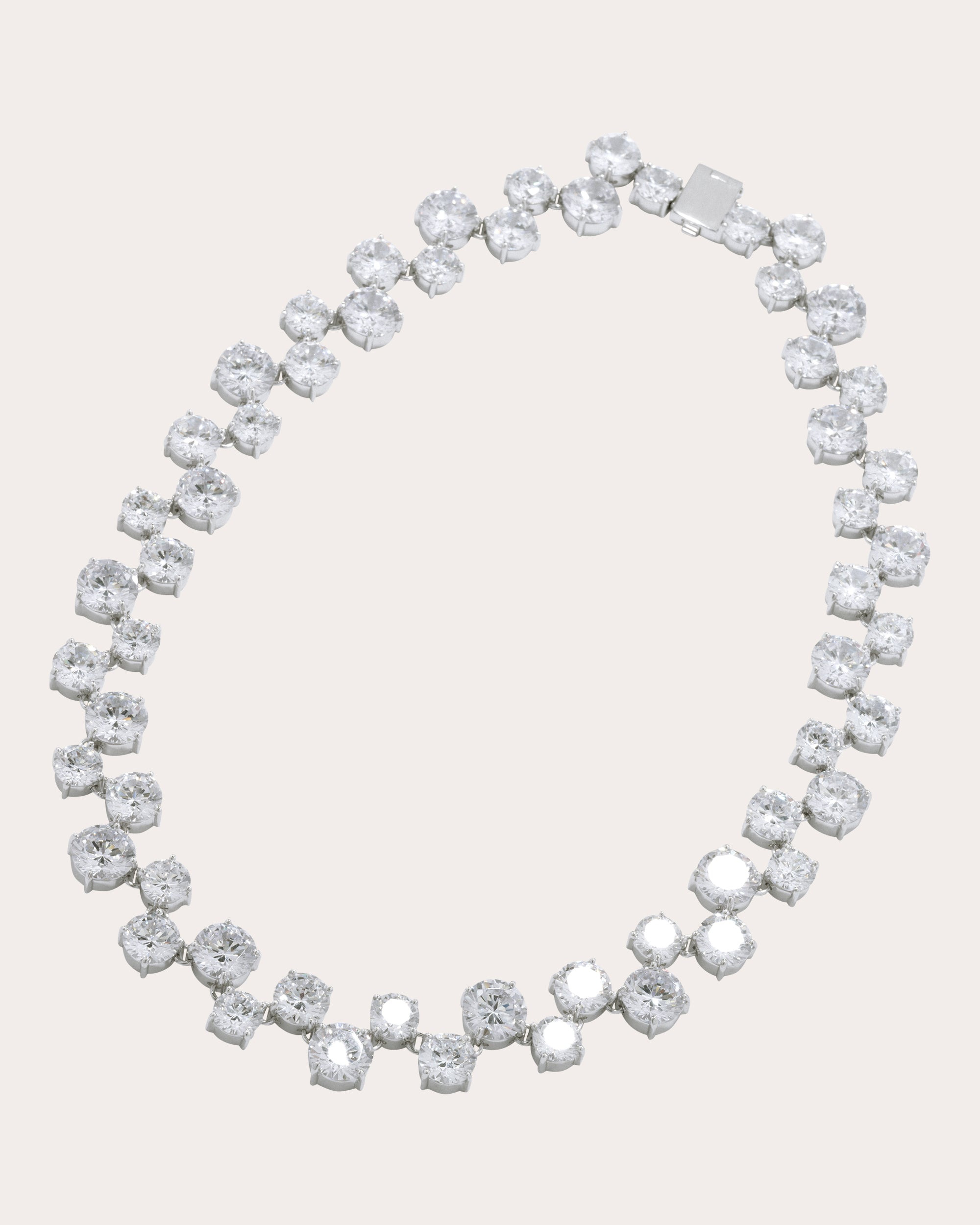Rhodium-Plated Cubic Zirconia Necklace - 3