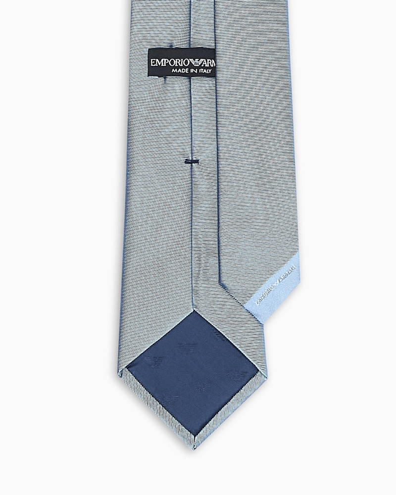 EMPORIO ARMANI Ottoman-style pure silk tie outlook