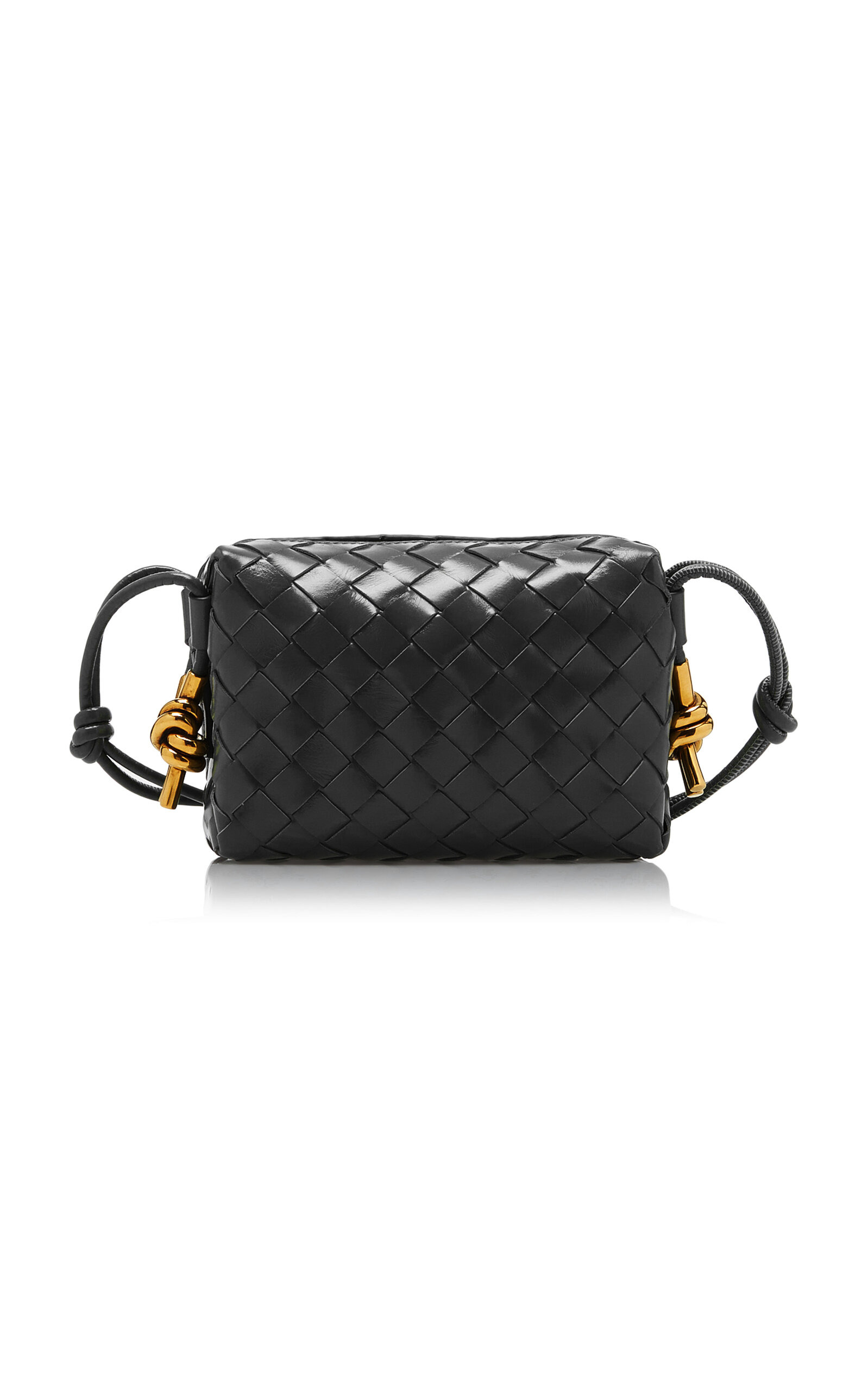 Mini Loop Metal Intrecciato Leather Crossbody Bag black - 6