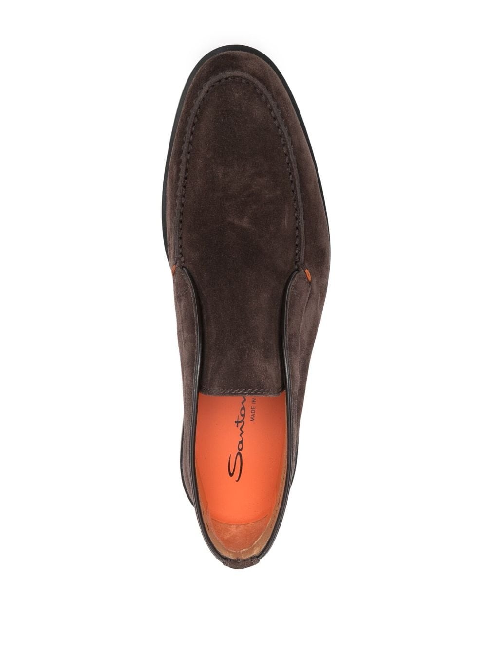 calf-suede almond-toe loafers - 4