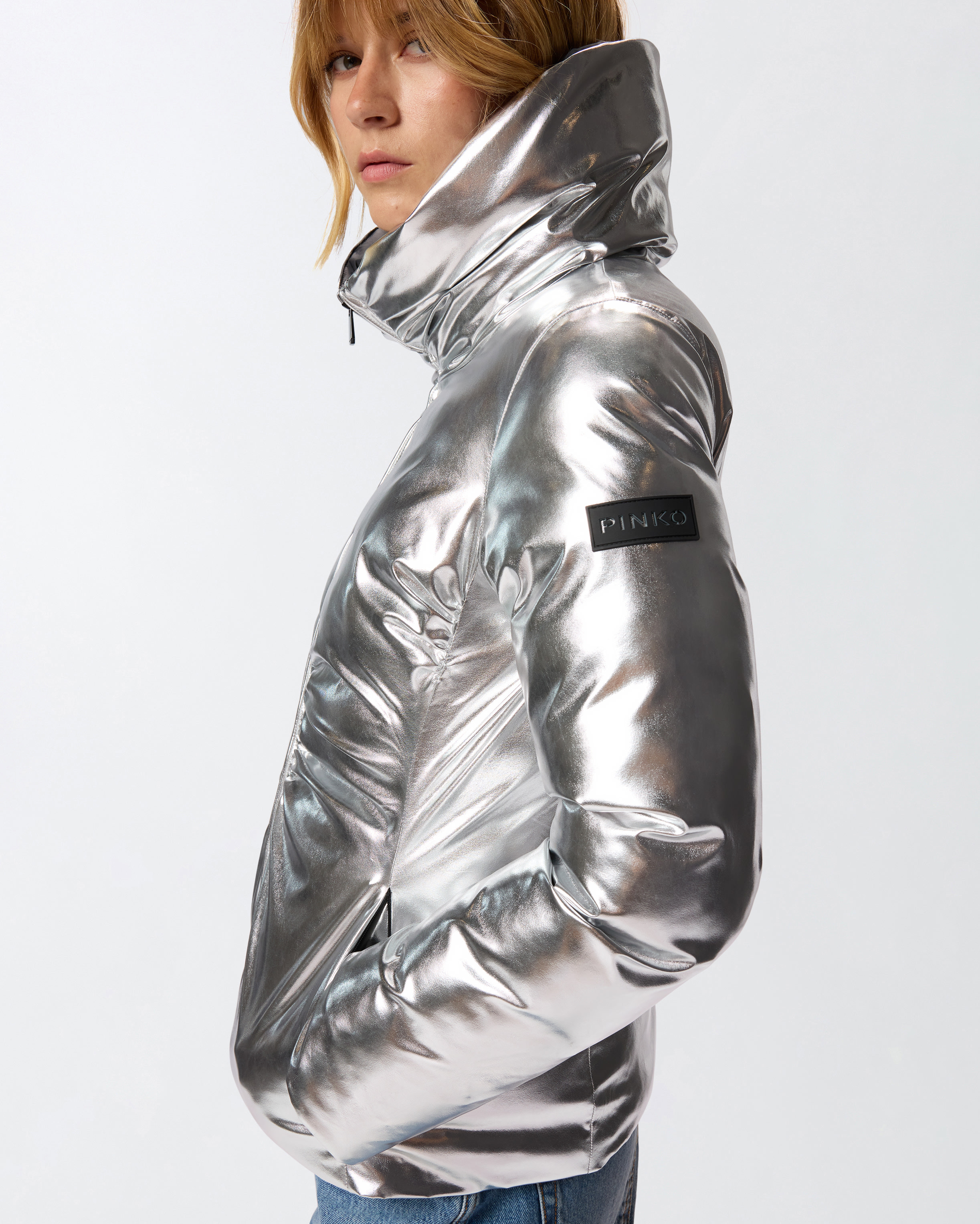 SHORT DOWN JACKET WITH MIRROR EFFECT - 5
