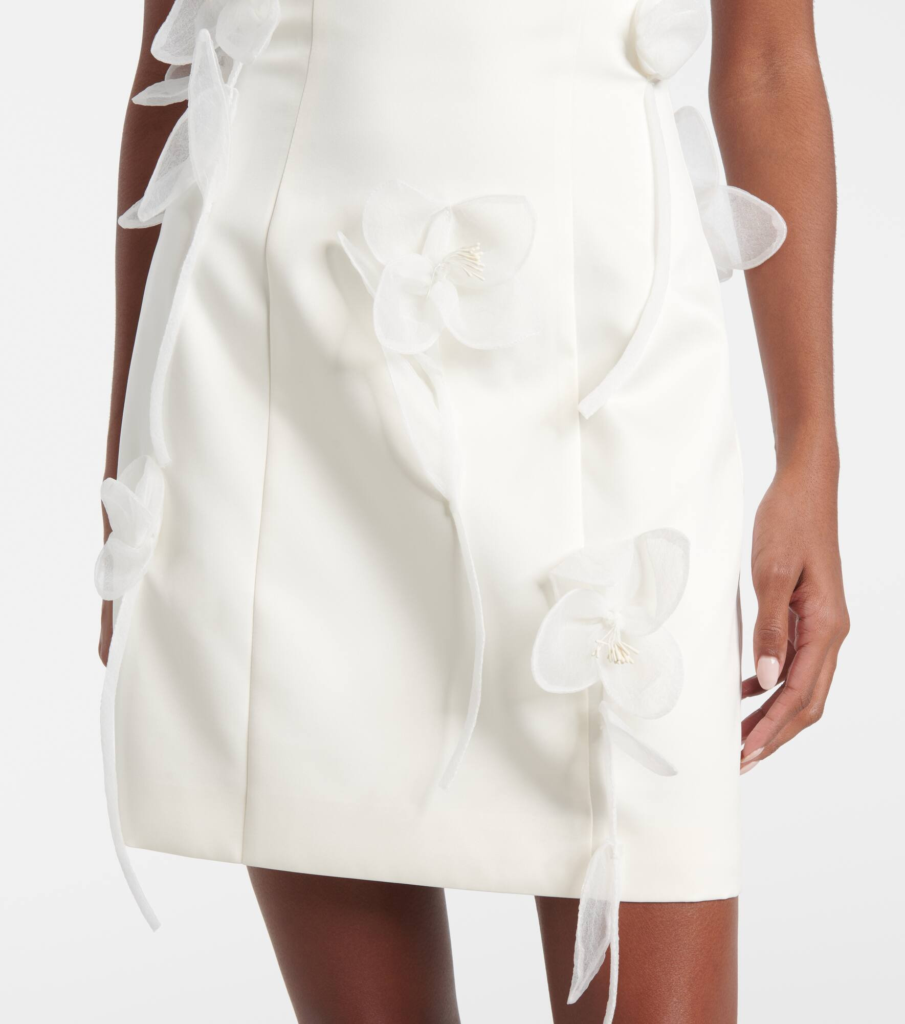 Bridal floral-appliqué minidress - 5