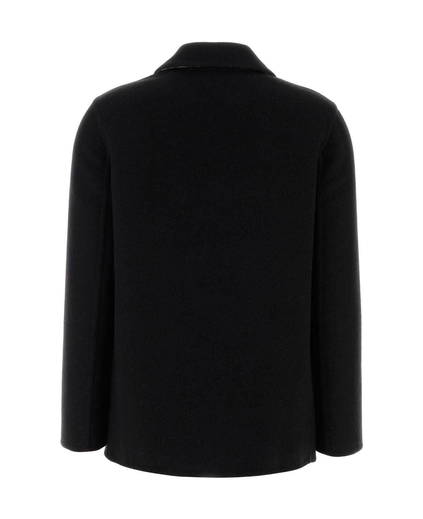 Black Wool Oversize Shirt - 2