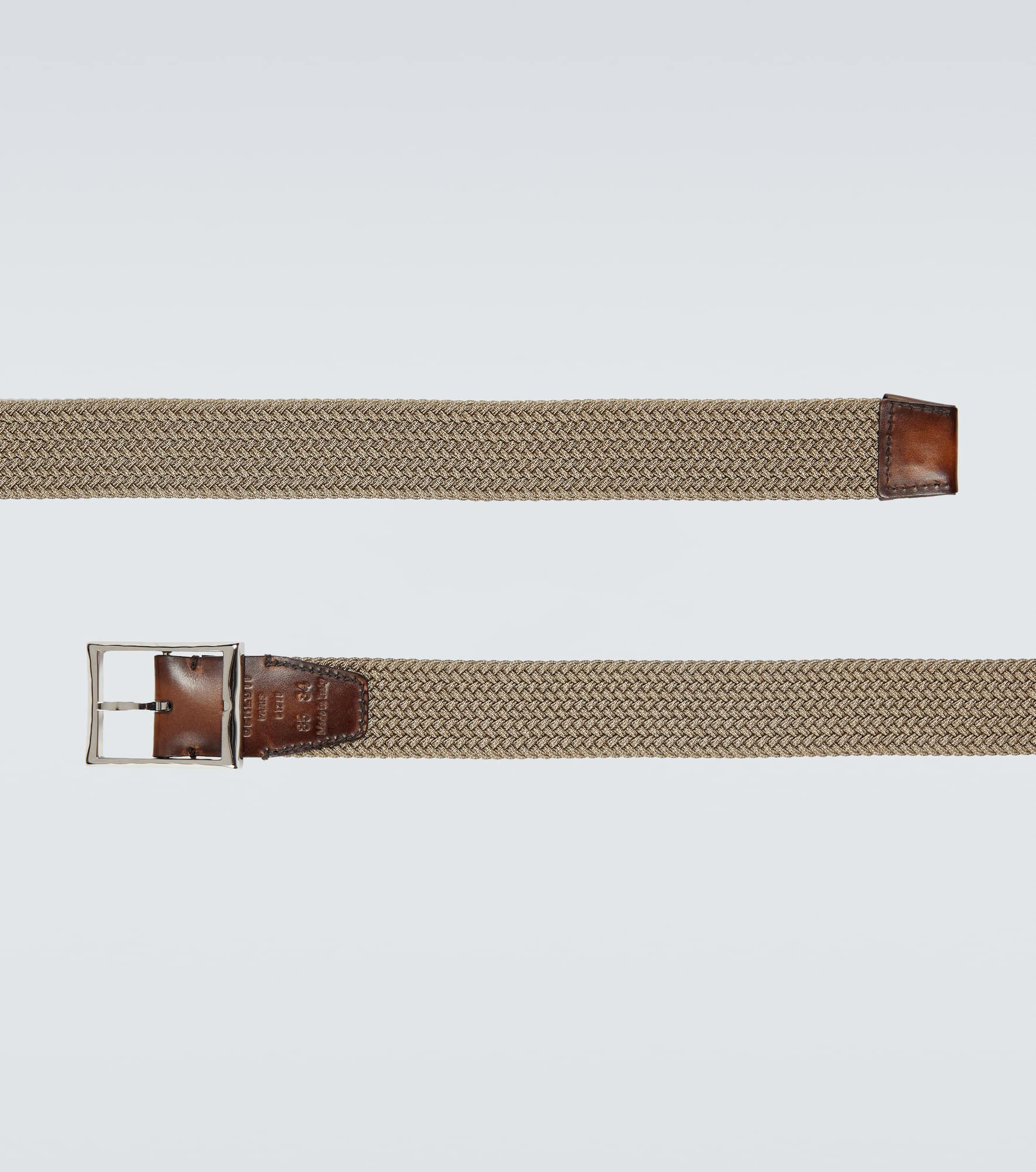 Classic fabric and leather belt - 4