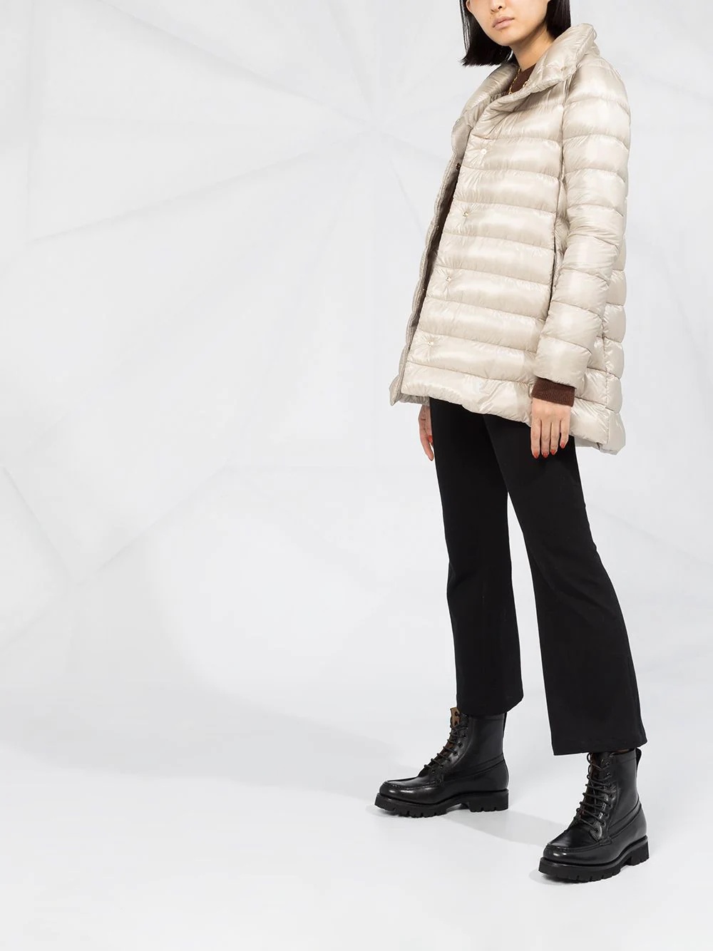 mock neck padded coat - 4