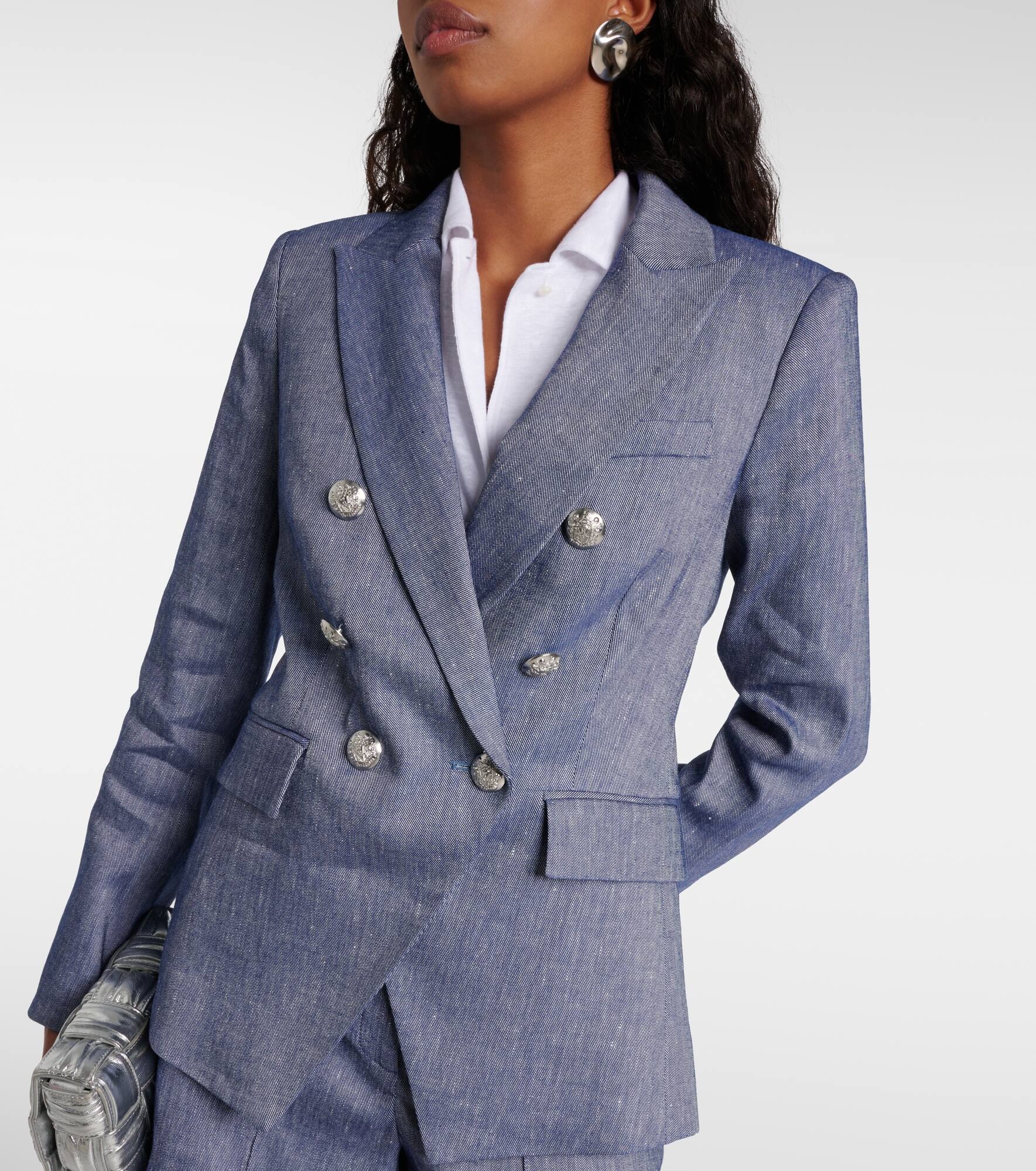 Miller double-breasted linen-blend blazer - 4