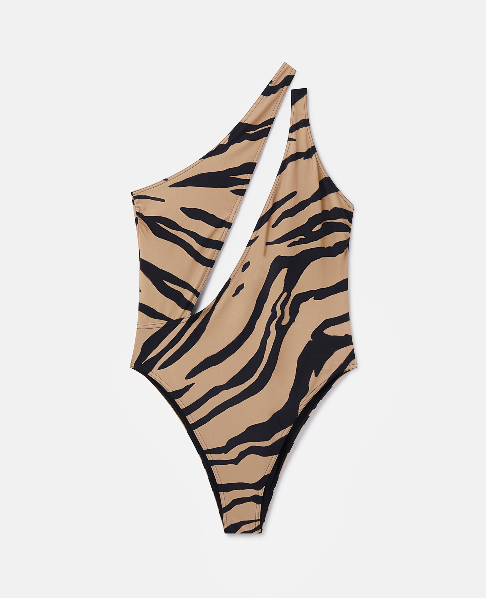 Zebra Print Cut-Out Swimsuit - 1