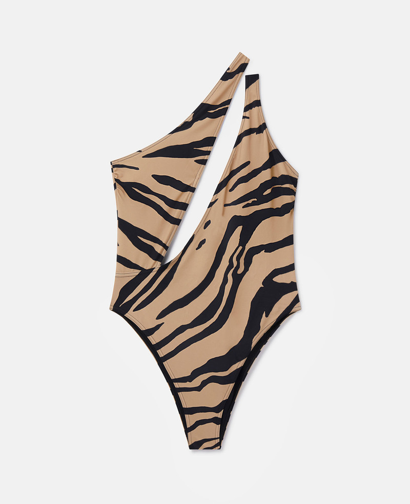 Zebra Print Cut-Out Swimsuit 1