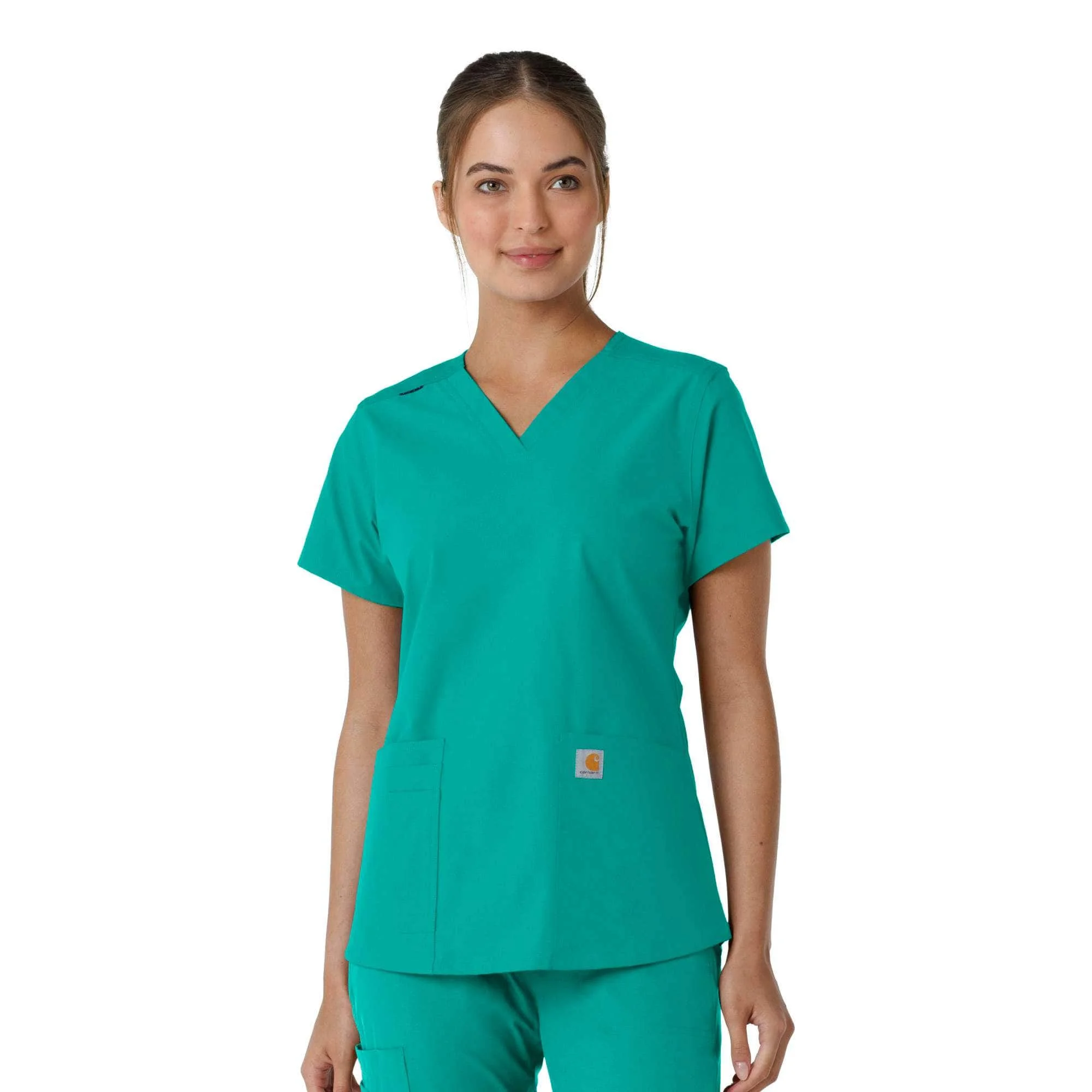 Women's Force Essentials V-Neck Knit Panel Scrub Top - 1