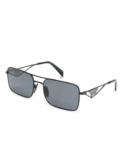 Prada triangle-logo rectangle-frame sunglasses outlook