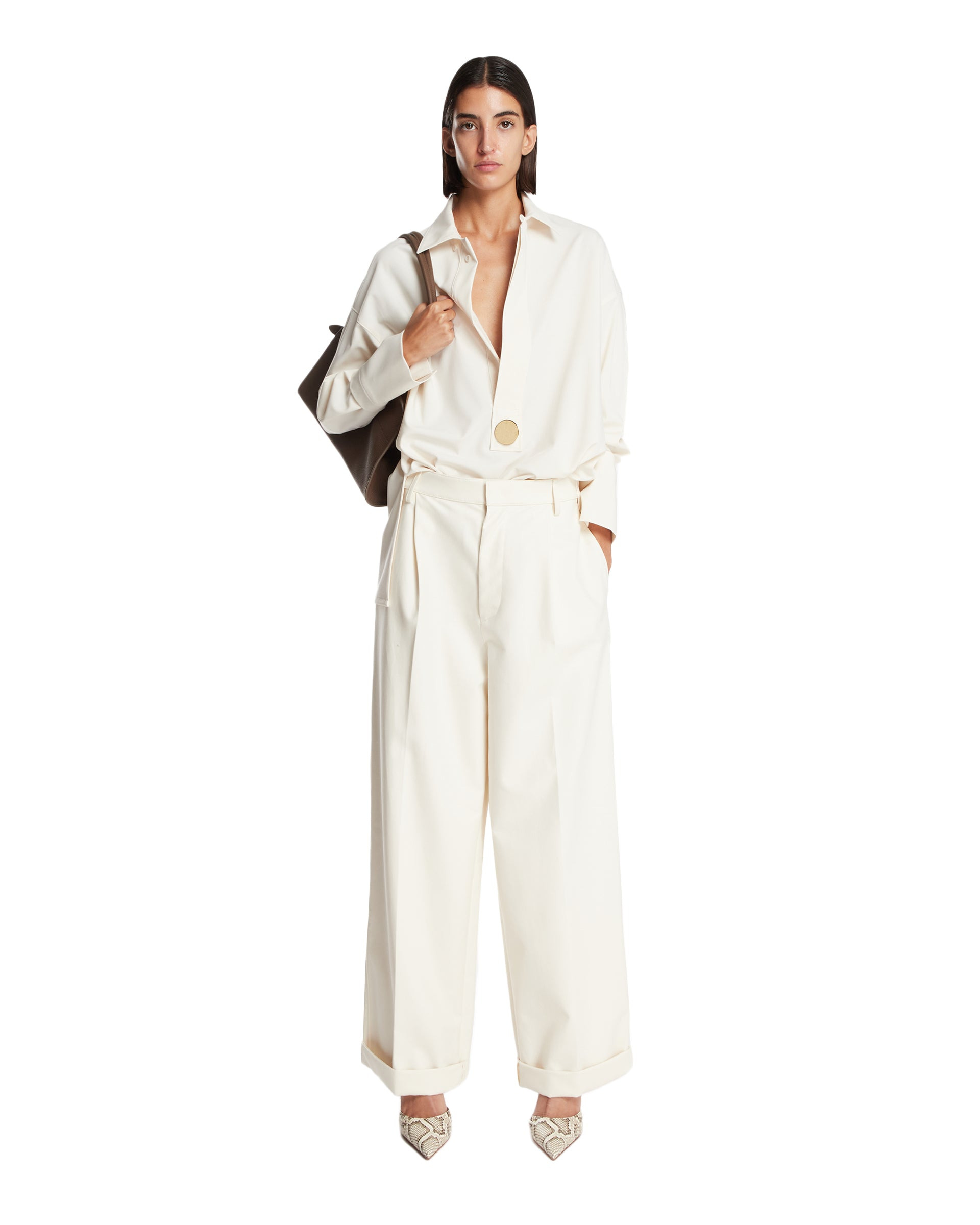 White Cotton Trousers - 2
