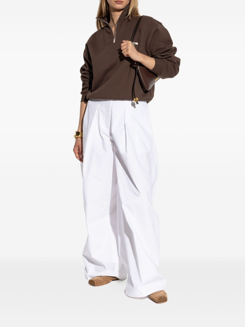 JACQUEMUS logo-patch half-zip sweatshirt outlook