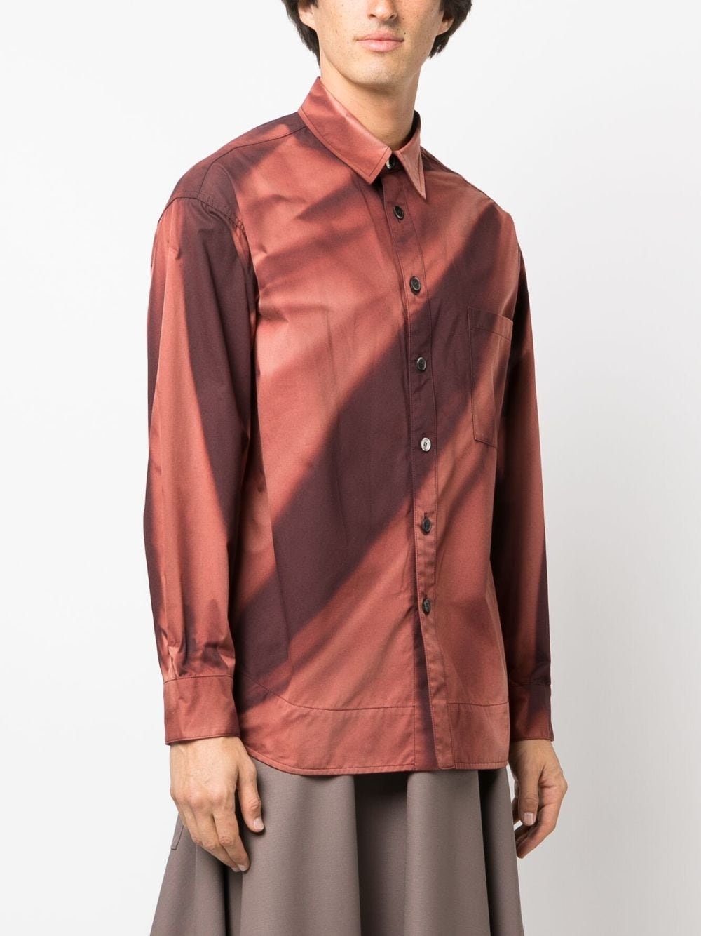 bleached-effect cotton shirt - 3