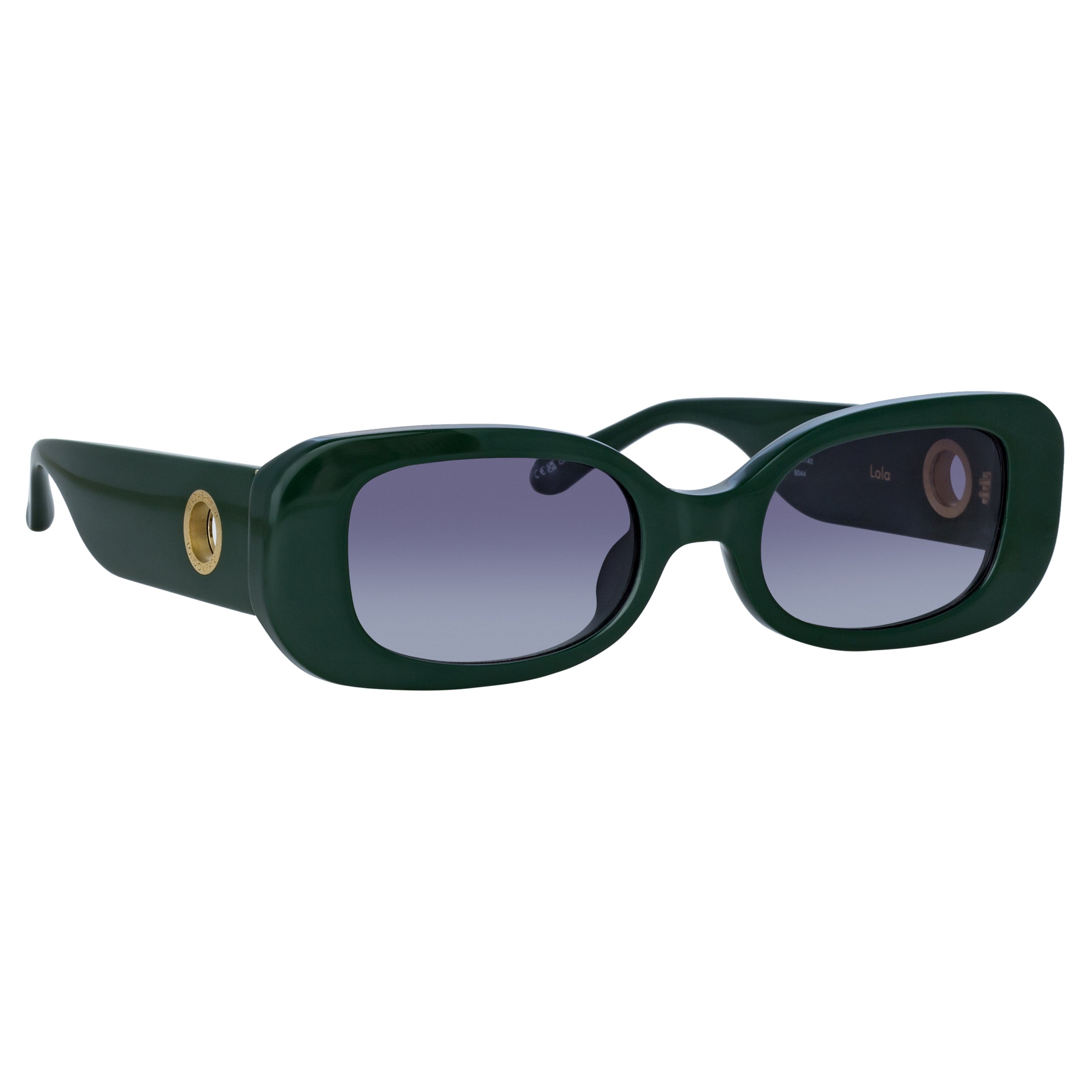 LOLA RECTANGULAR SUNGLASSES IN GREEN - 2
