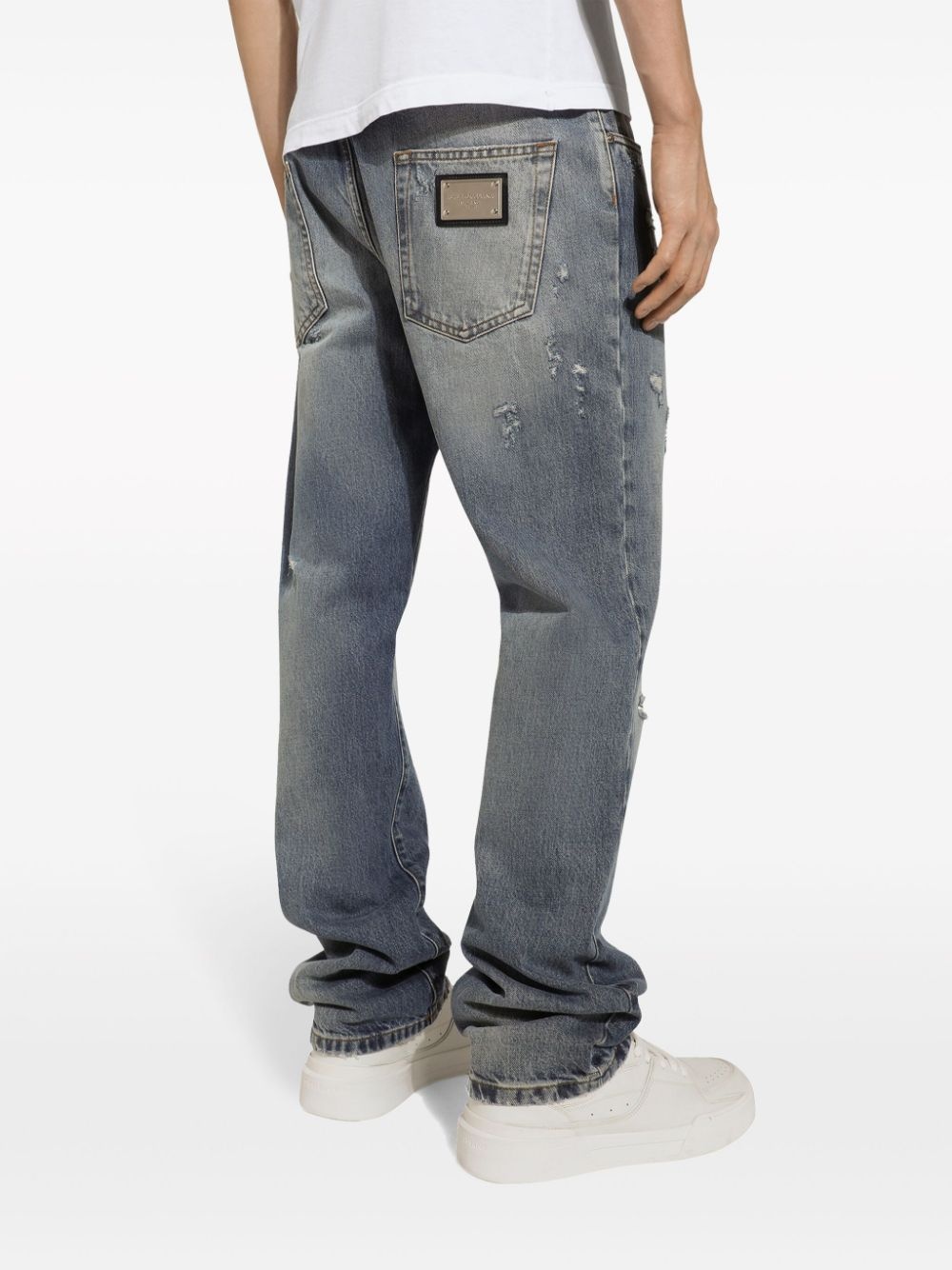 loose-legged distressed jeans - 4