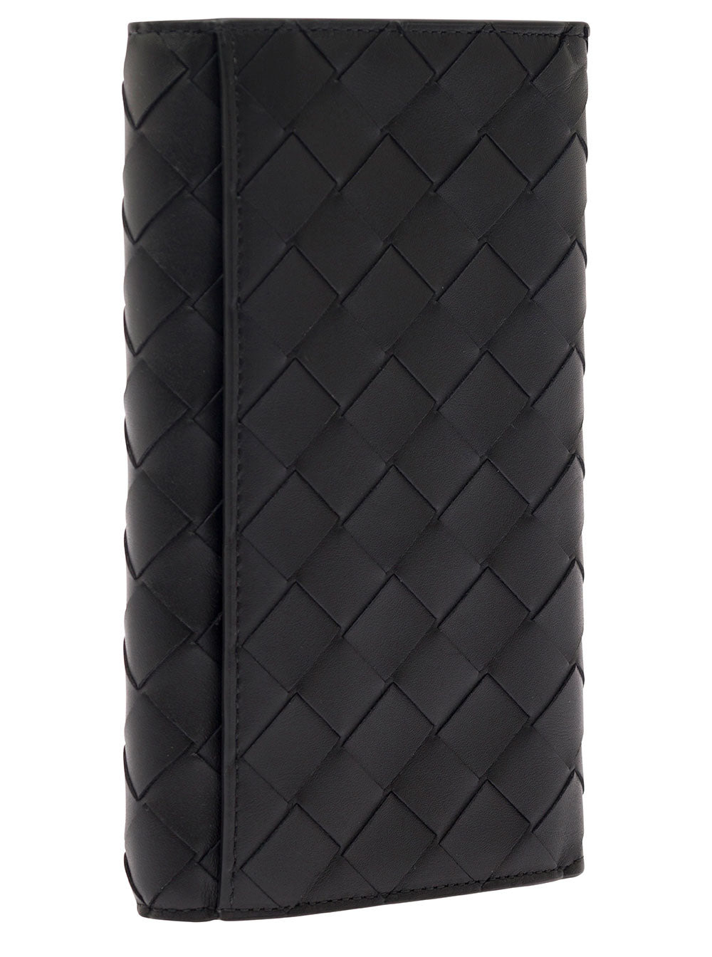 Bottega Veneta Men Black Card-Holder With Intreccio Motif In Leather Man - 3