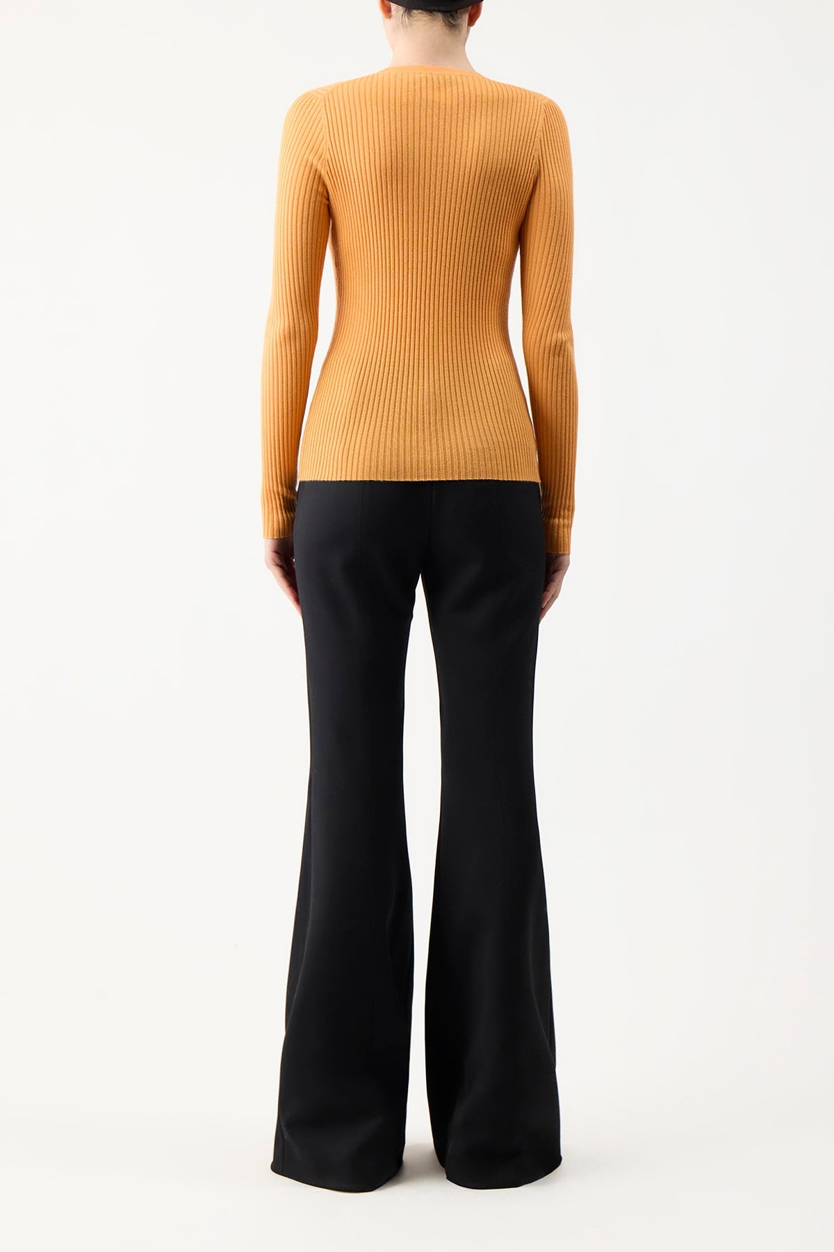 Browning Knit in Fluorescent Orange Silk Cashmere - 4