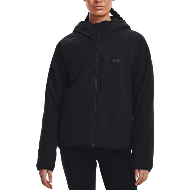 (WMNS) Under Armour Latitude Sherpa Full-Zip Hooded Jacket 'Black' 1373289-001 - 3