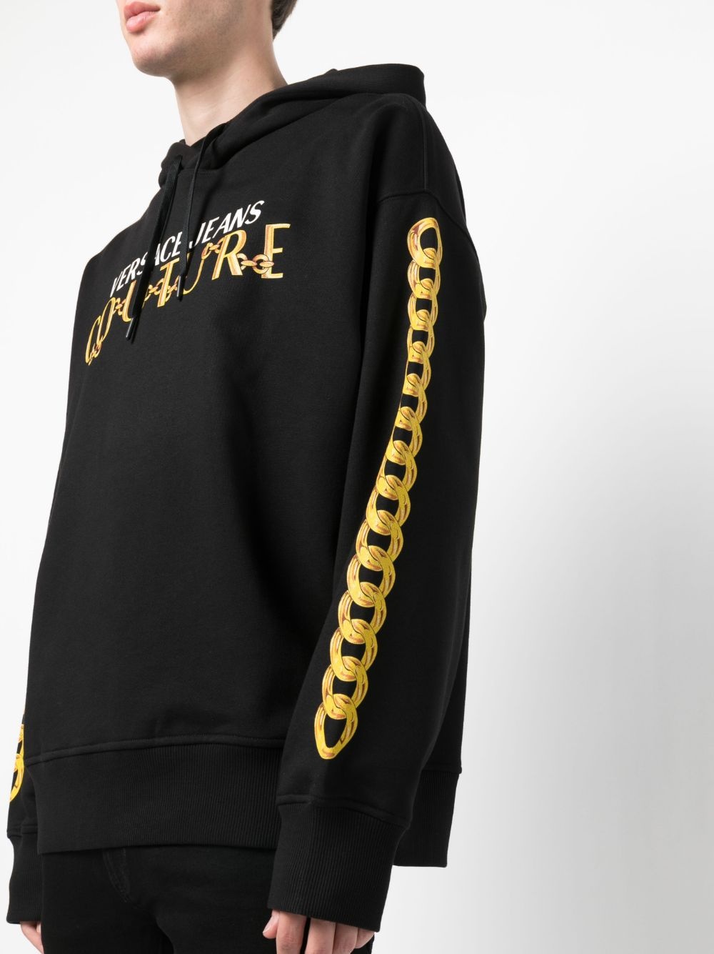 logo-print cotton hoodie - 5