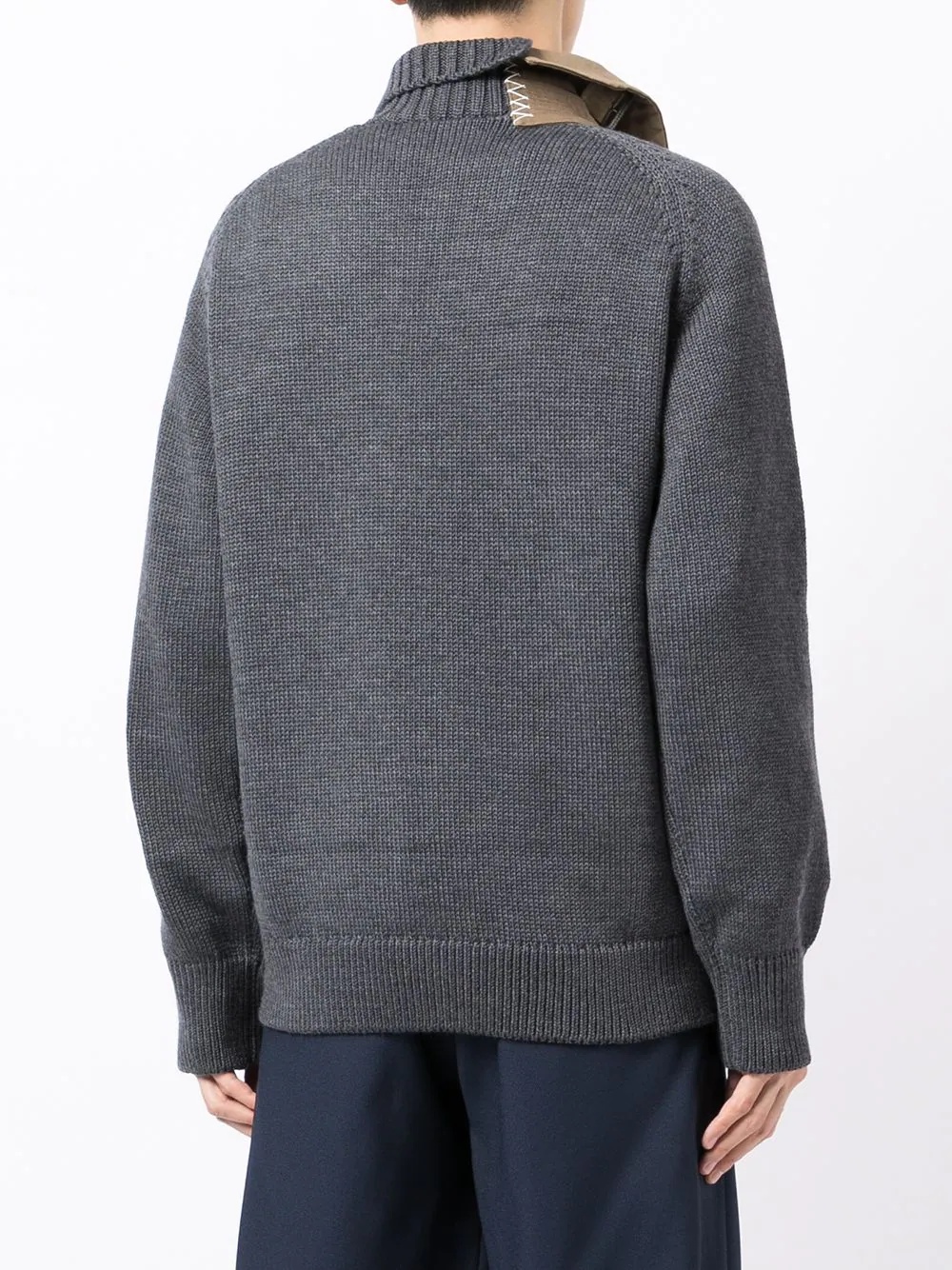 contrast-panel wool jumper - 4