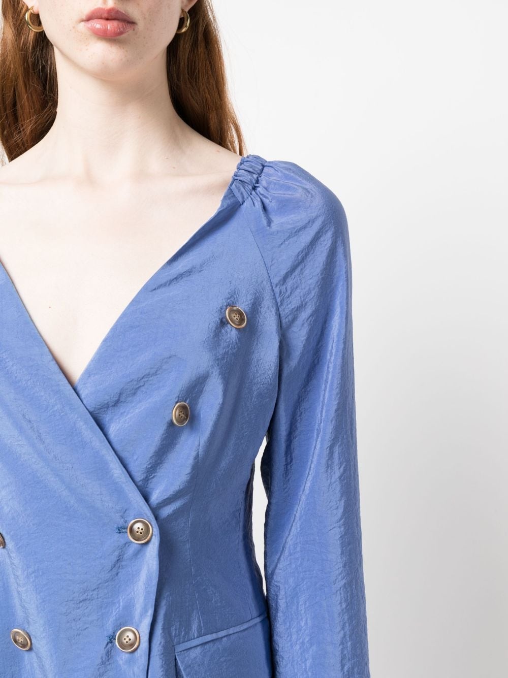double-breasted silk jacket - 5