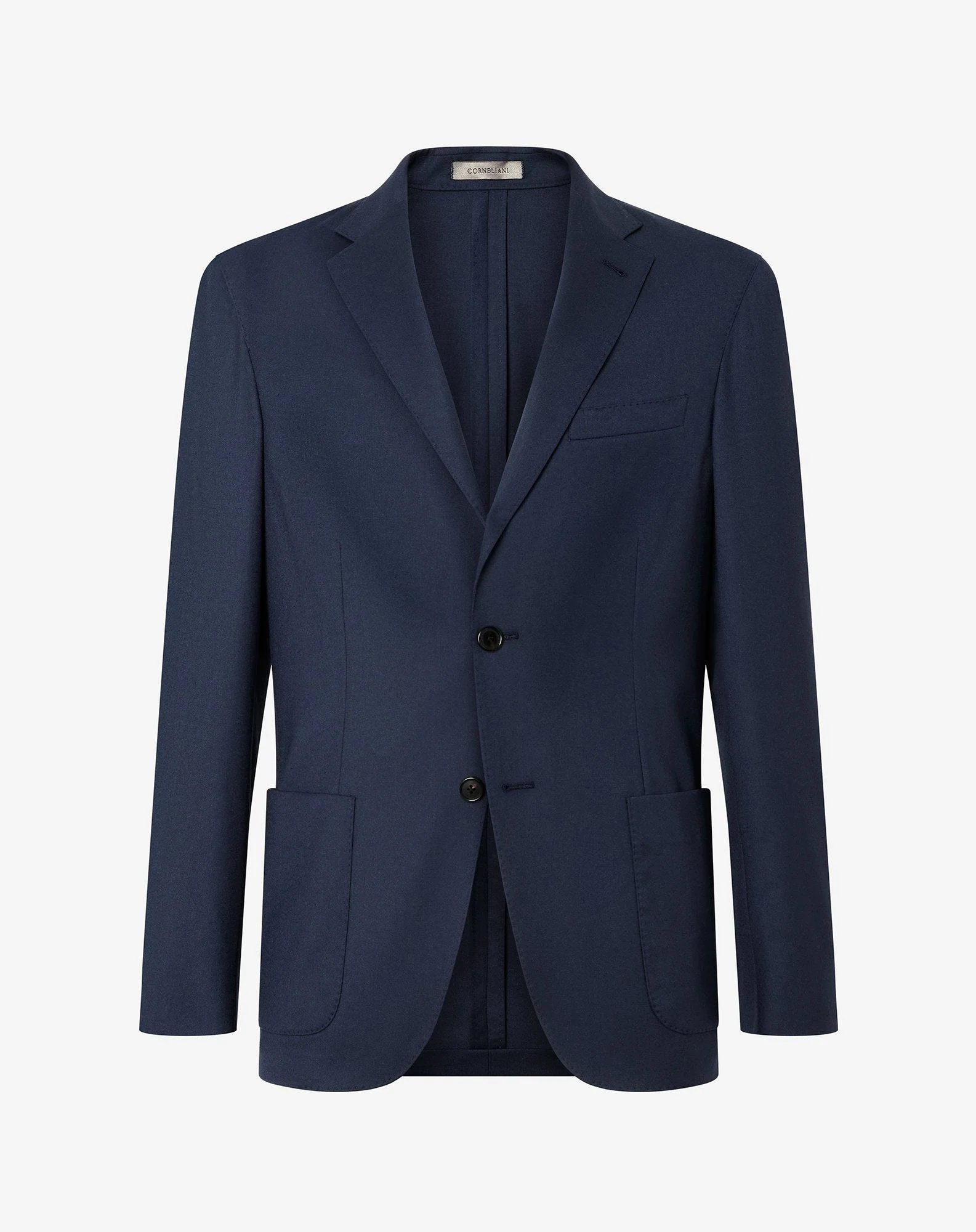Blue wool, cashmere and silk twill jacket - 1