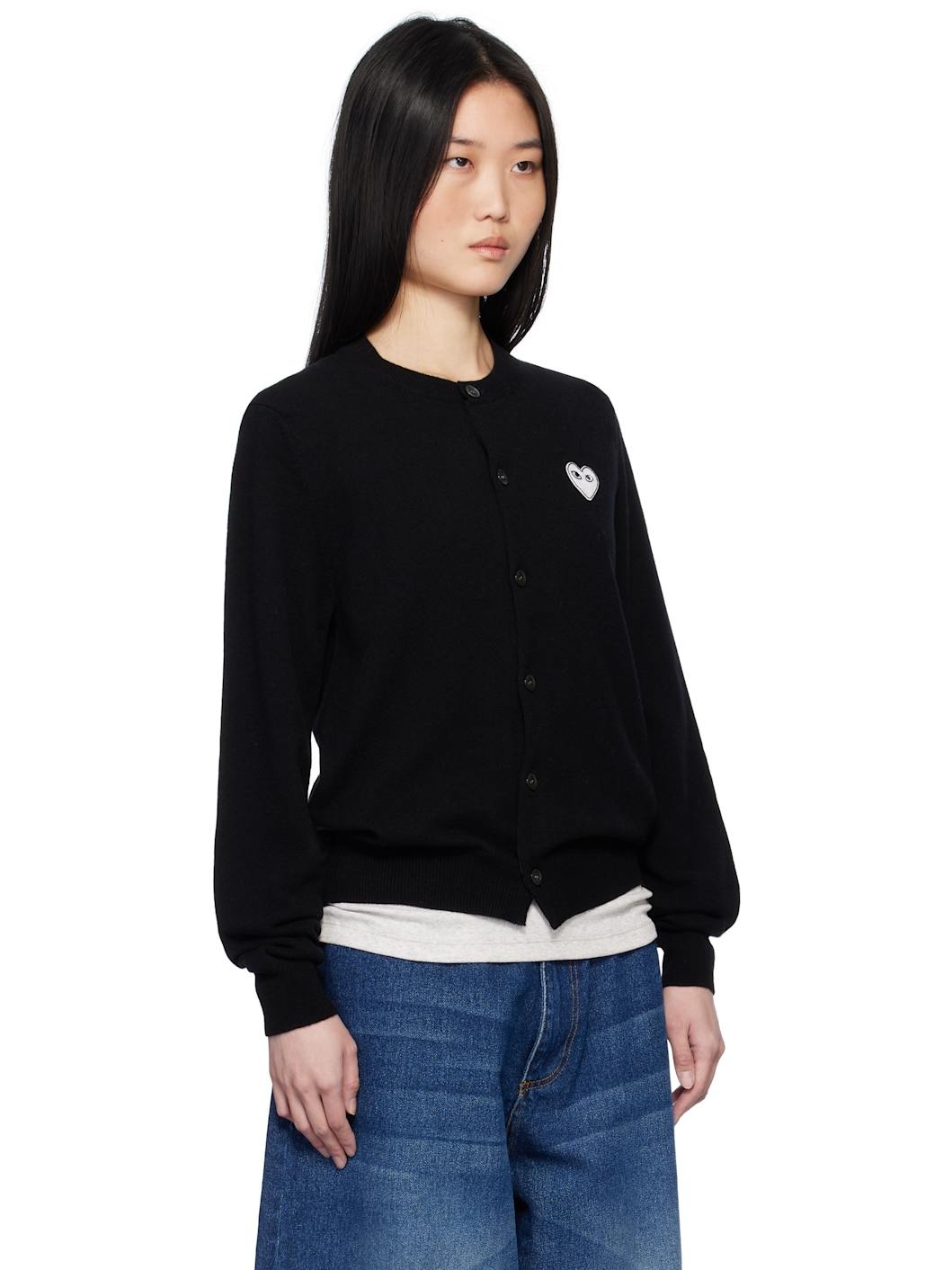 Black White Heart Cardigan - 2