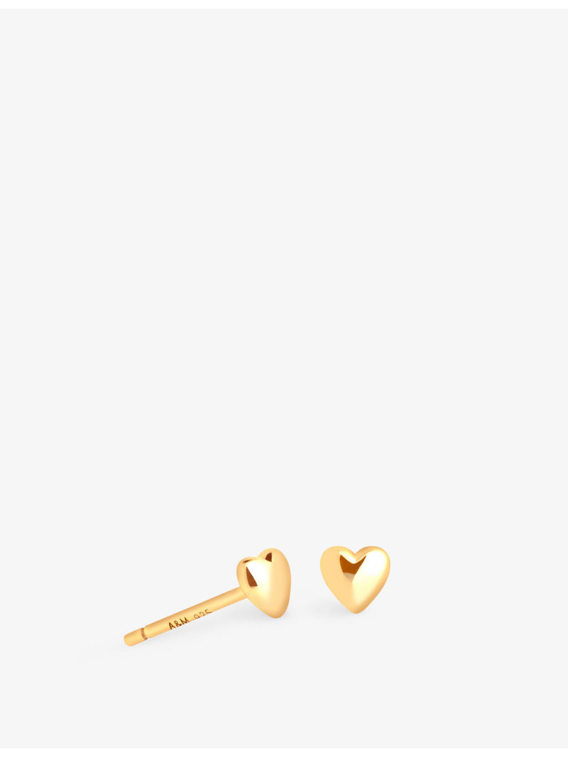 Heart 18ct yellow gold-plated sterling-silver stud earrings 1