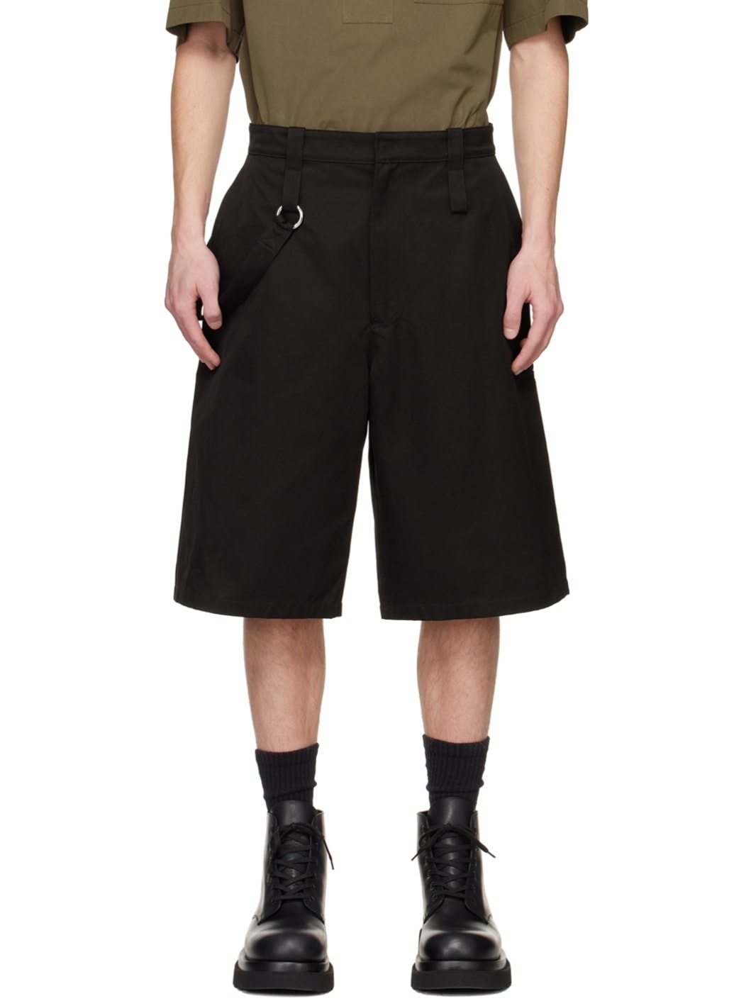 Black Strap Shorts - 1