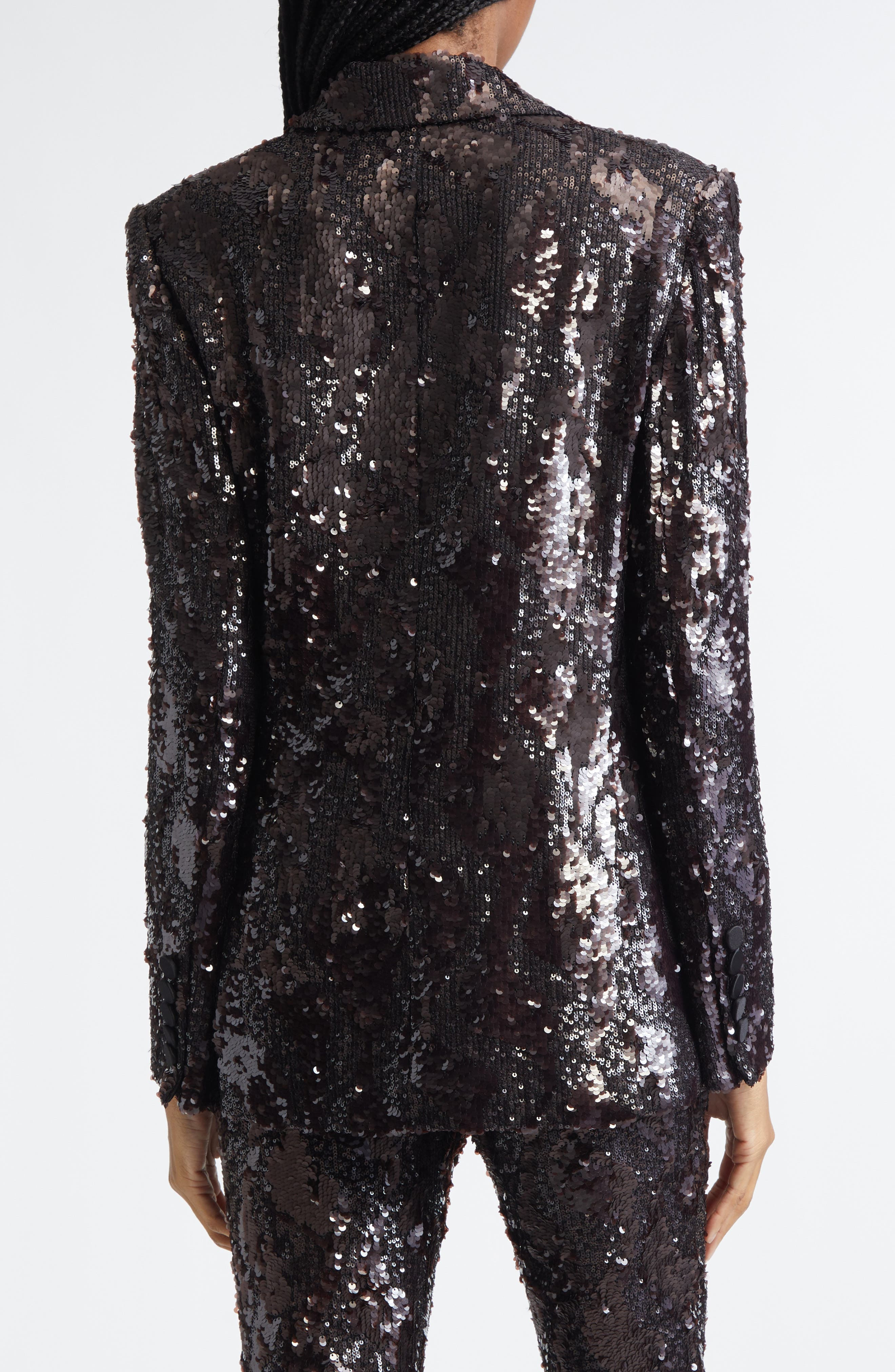 Veronica Beard Sevyn Sequin Double Breasted Dickey Evening Jacket in Dark Currant at Nordstrom - 3