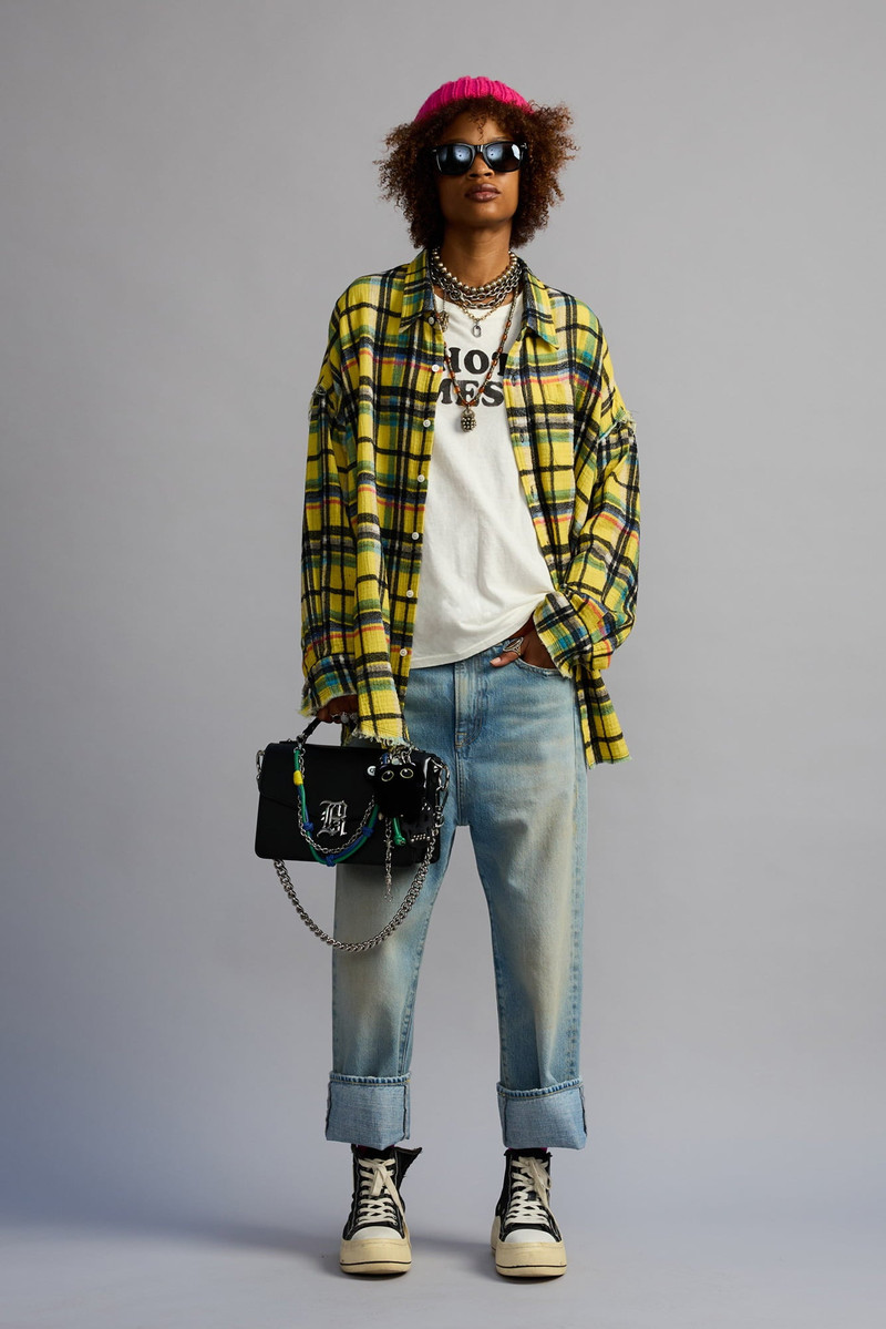 R13 SHREDDED SEAM DROP NECK SHIRT outlook