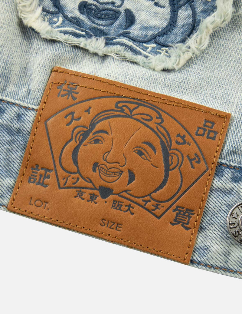 MULTIPLE BADGES DECONSTRUCTED LOOSE FIT DENIM VEST 11