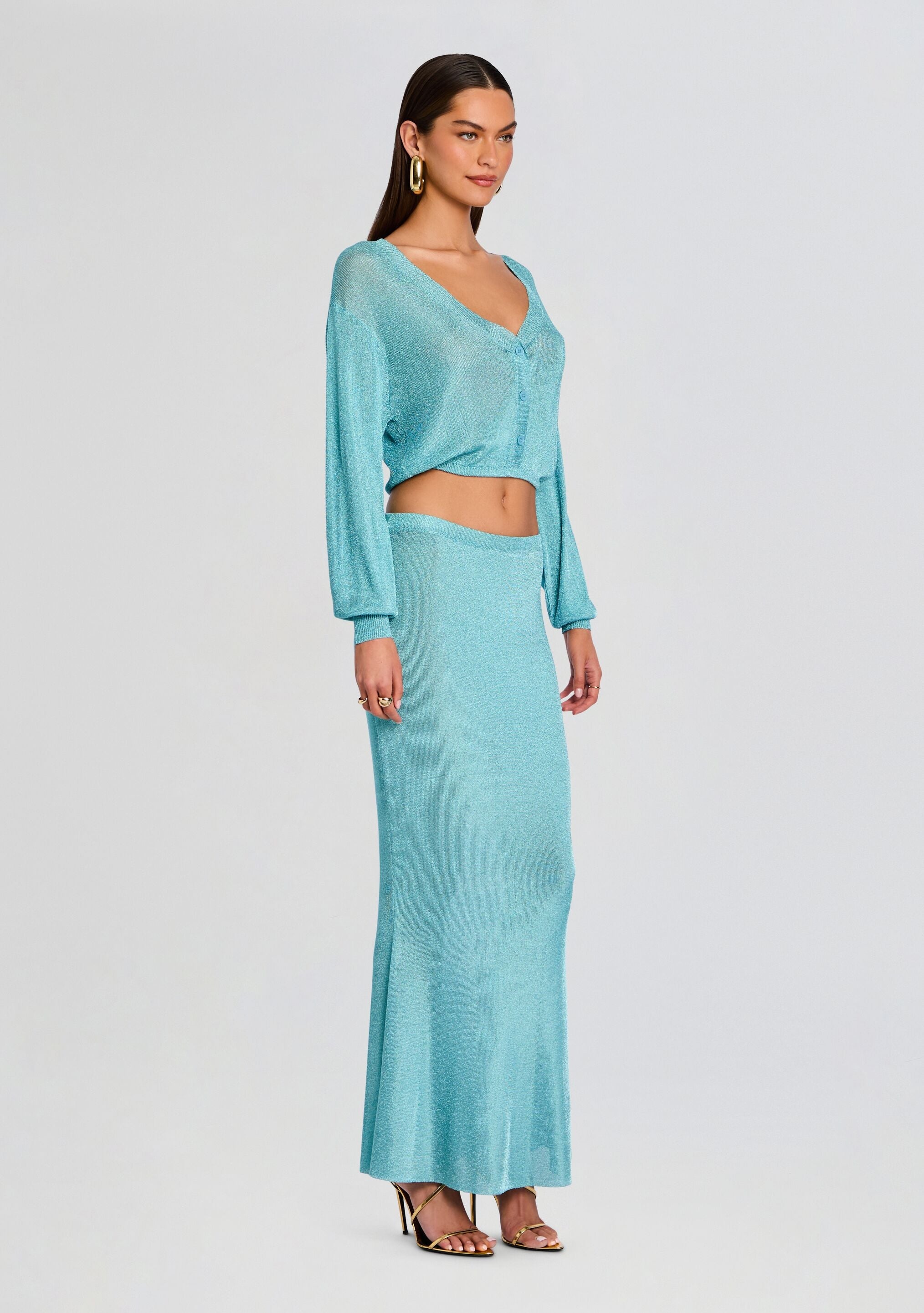 HARMONY METALLIC KNIT SKIRT - 3