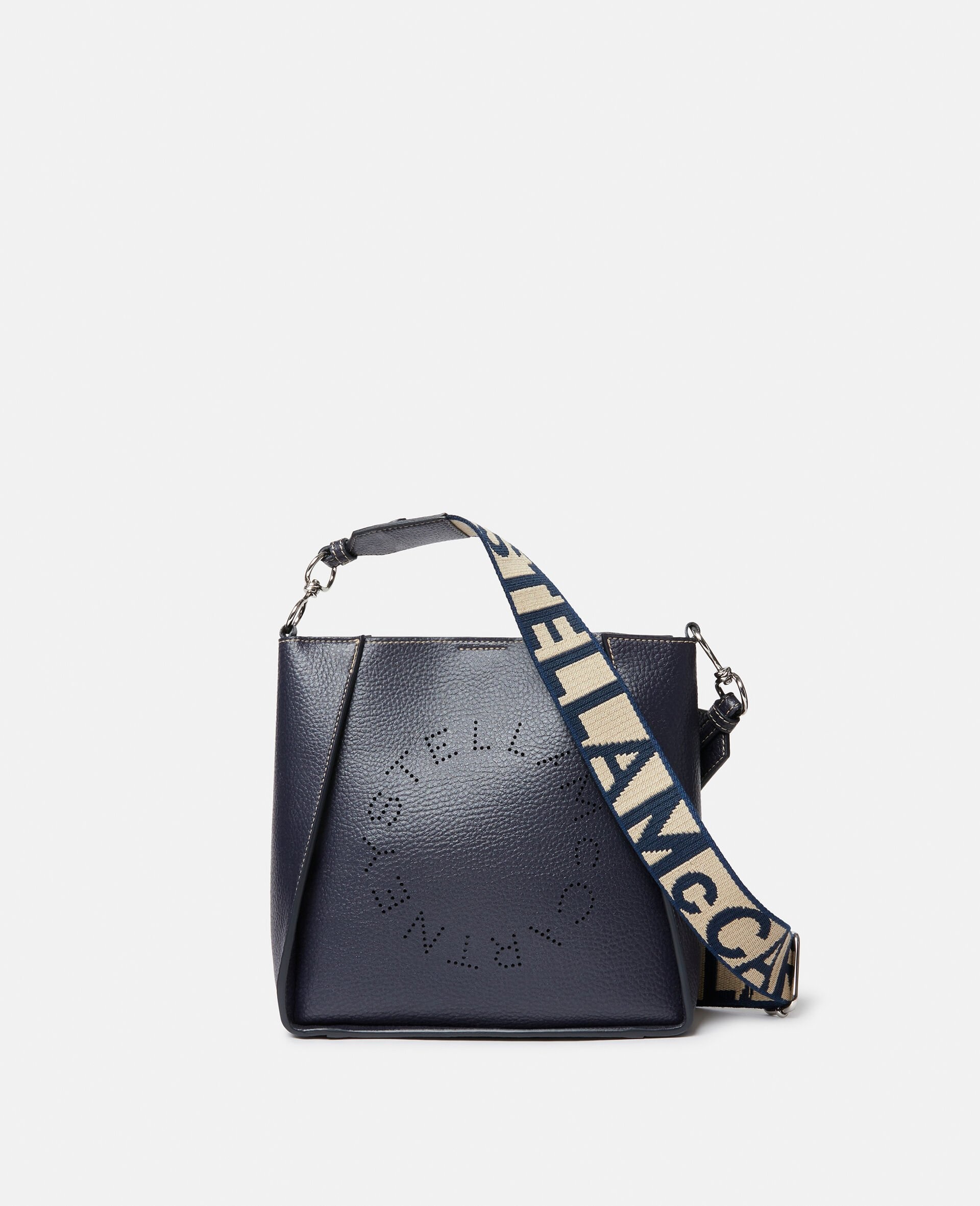 Stella McCartney Blue Logo Grainy Alter Mat Mini Camera Bag