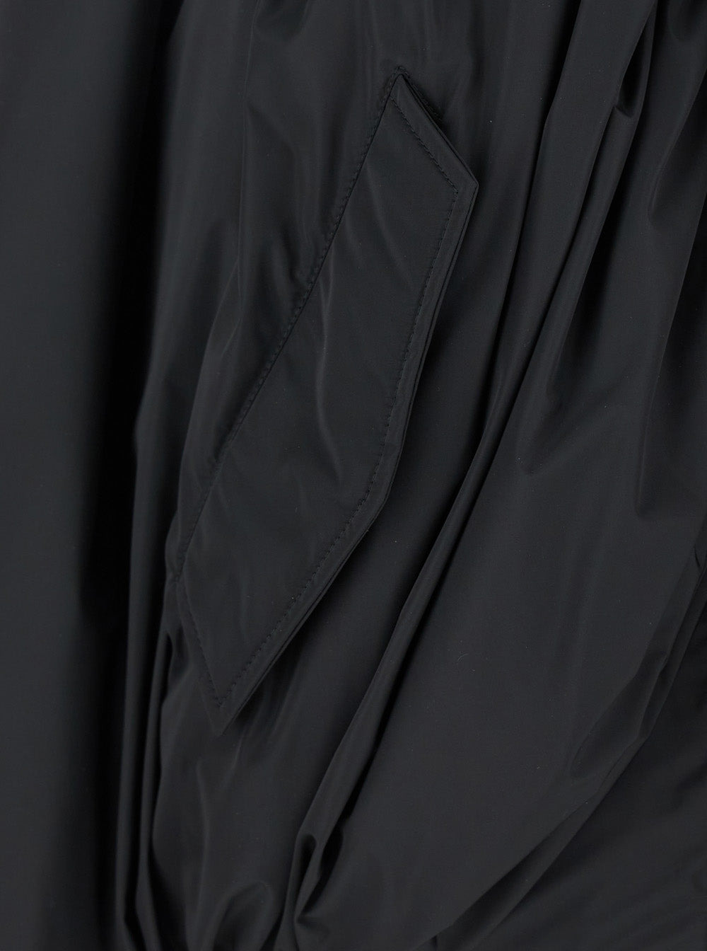 Balenciaga Women Black Bomber Draped Jacket With Elastic Rear Hem In Tech Fabric Woman - 3