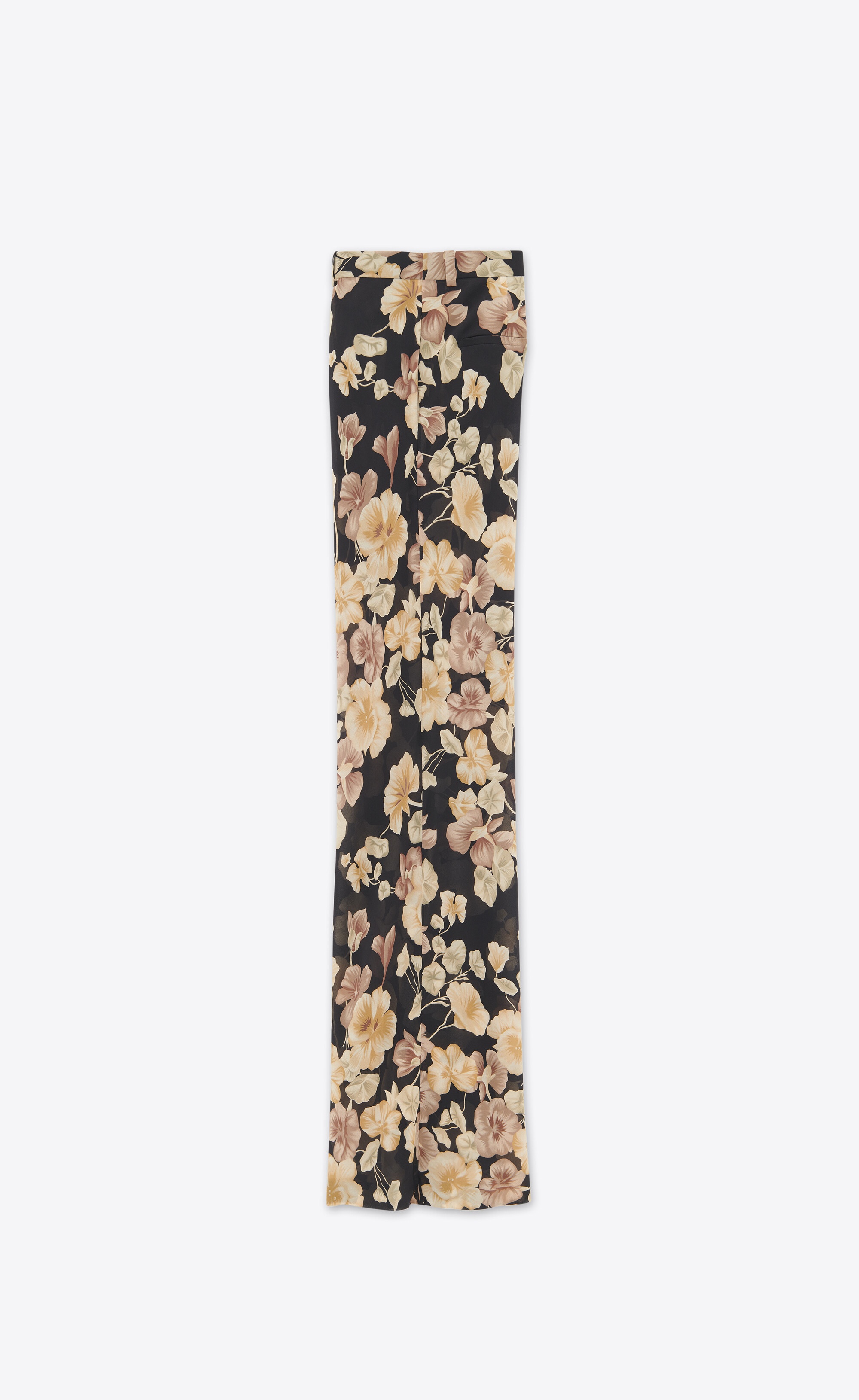 flared pants in floral silk georgette - 2